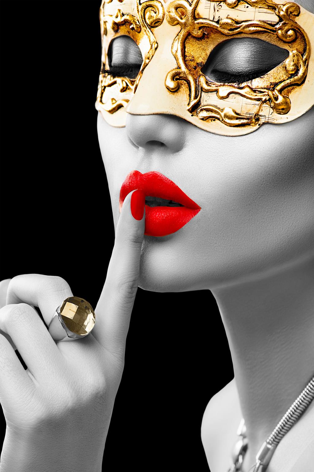 Temp Glass W/Foil - Gold Masquerade Tempered Glass