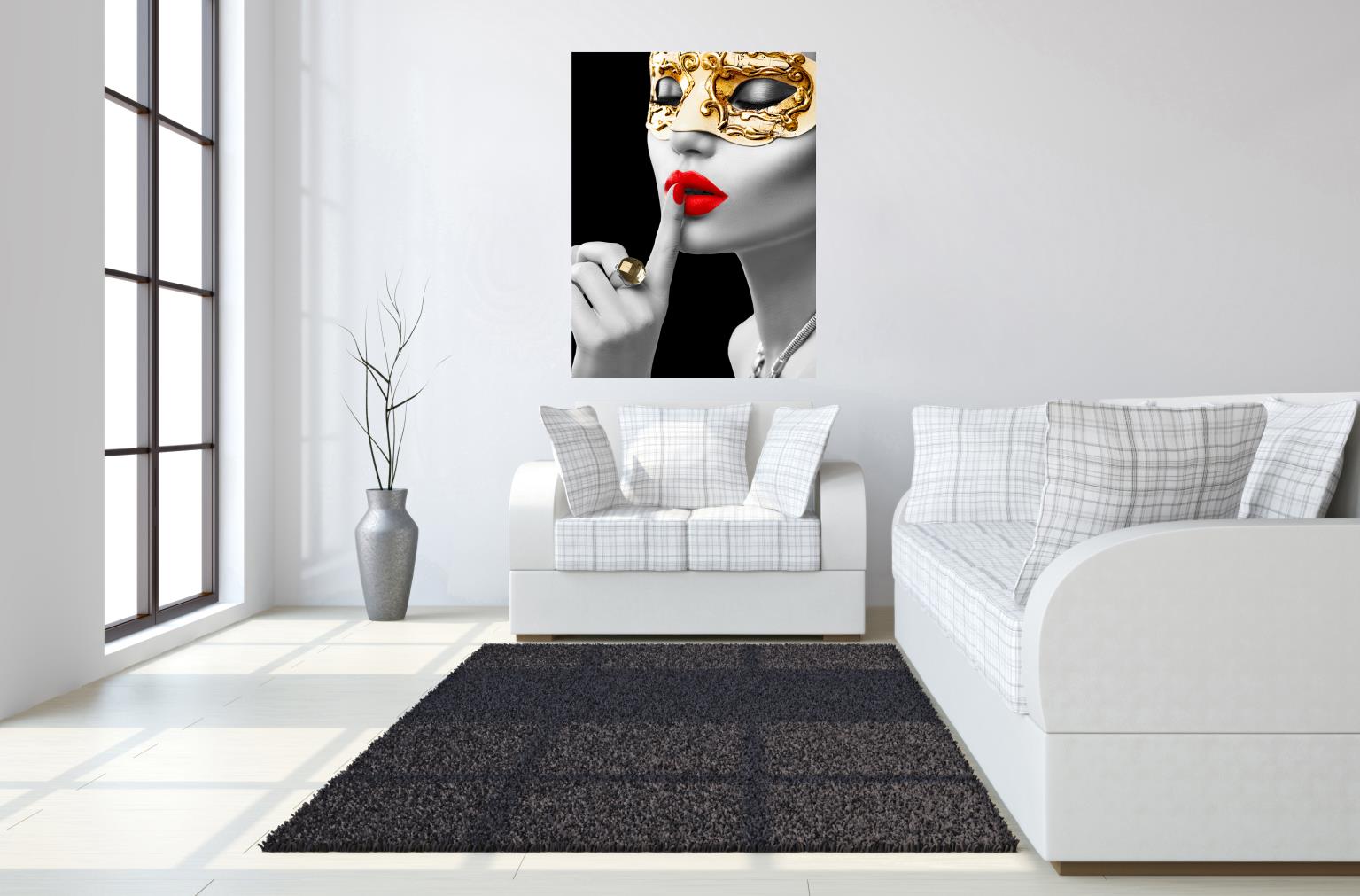 Temp Glass W/Foil - Gold Masquerade Tempered Glass