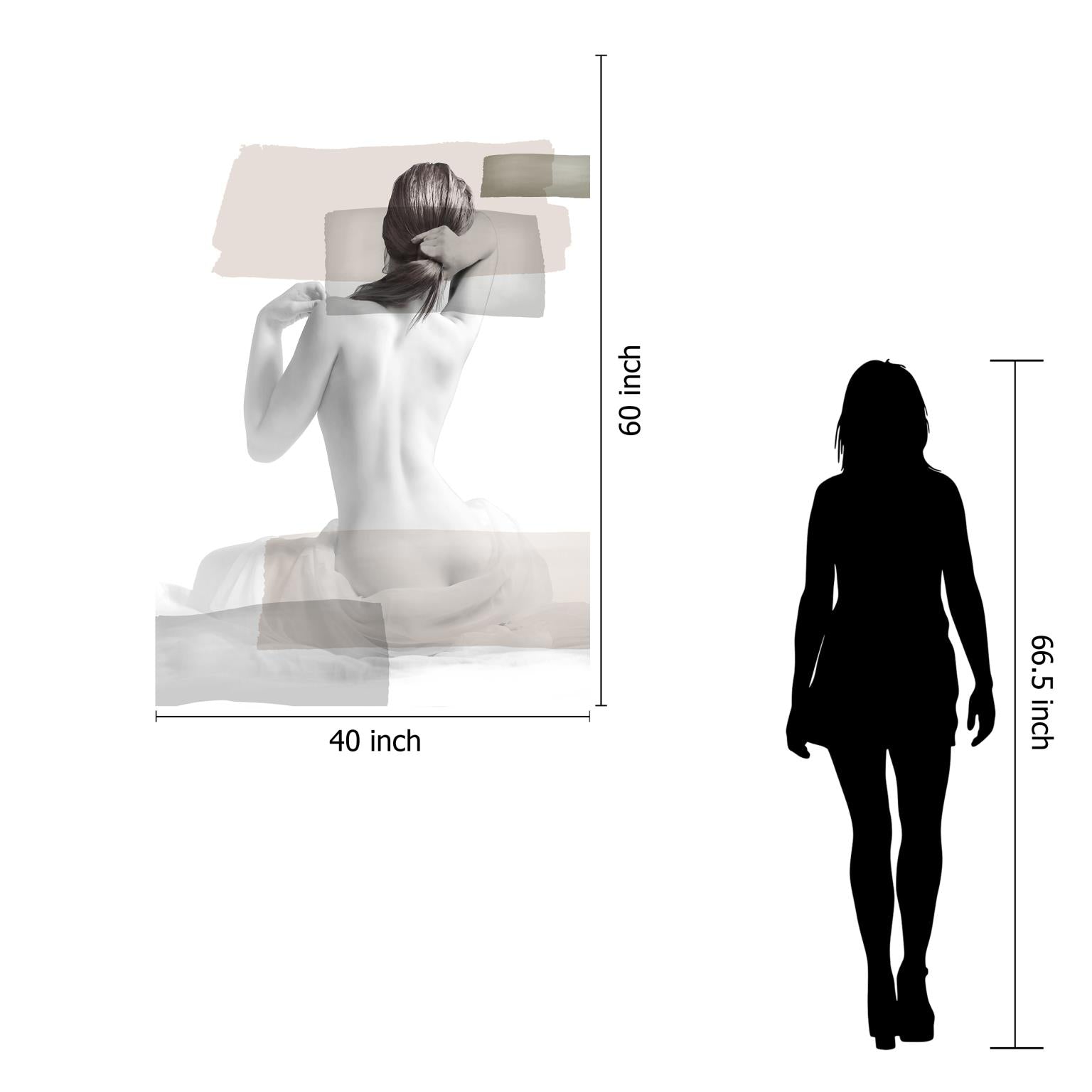 Temp Glass W/Foil - Abstract Woman Back Tempered Glass