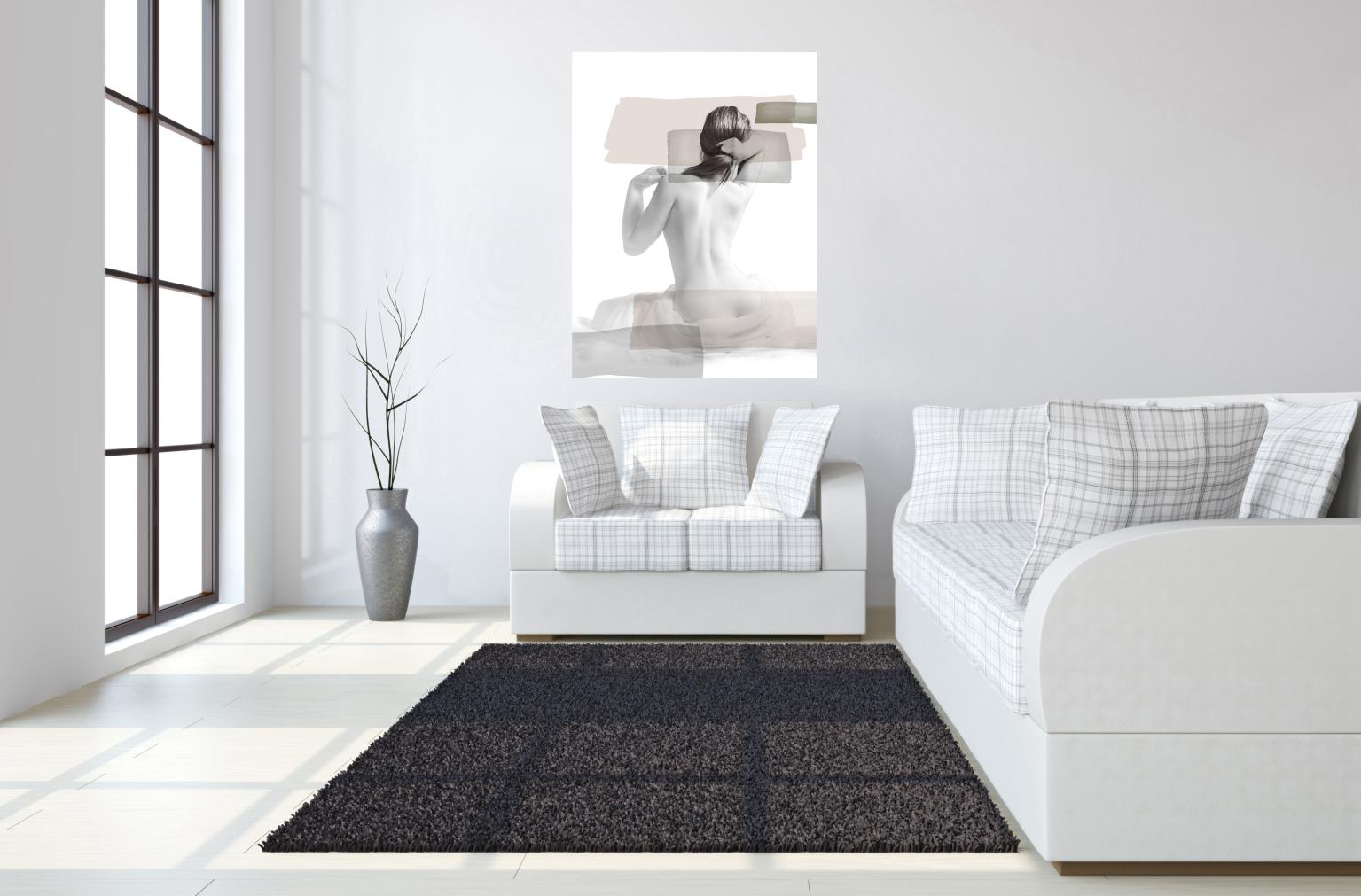 Temp Glass W/Foil - Abstract Woman Back Tempered Glass