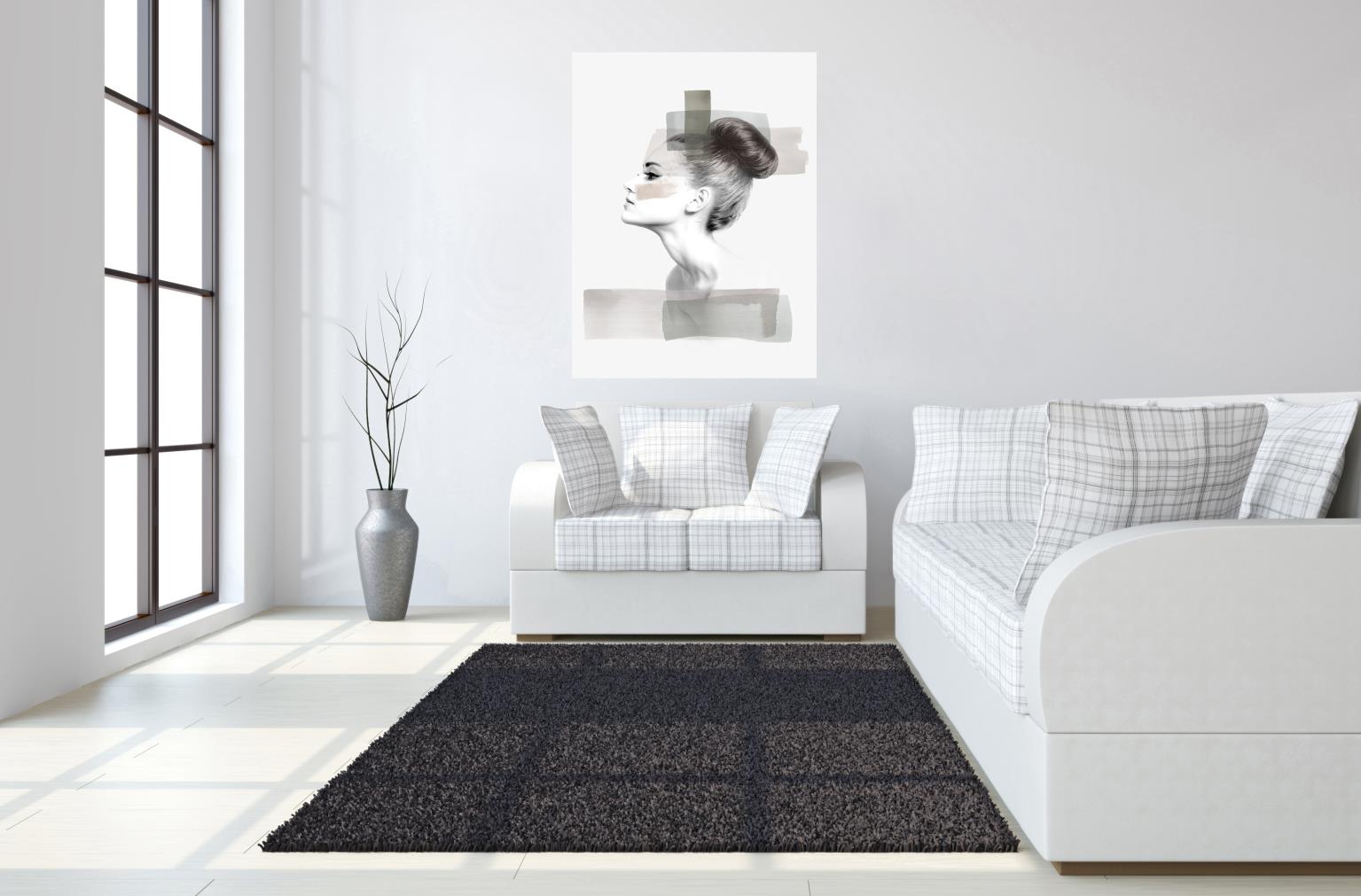 Temp Glass W/Foil - Abstract Woman Side Profile Tempered Glass