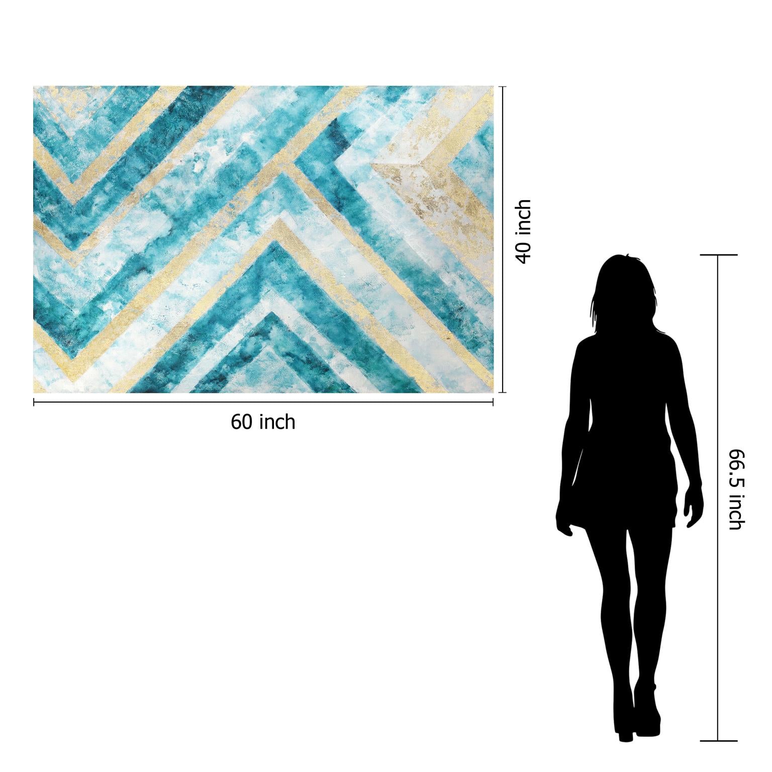 Temp Glass W/Foil - Abstract Chevron Tempered Glass