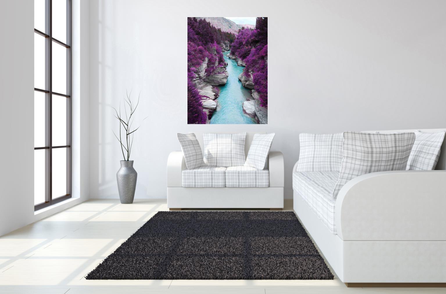 Temp Glass W/Foil - Purple Trees In Canyon Tempered Glass