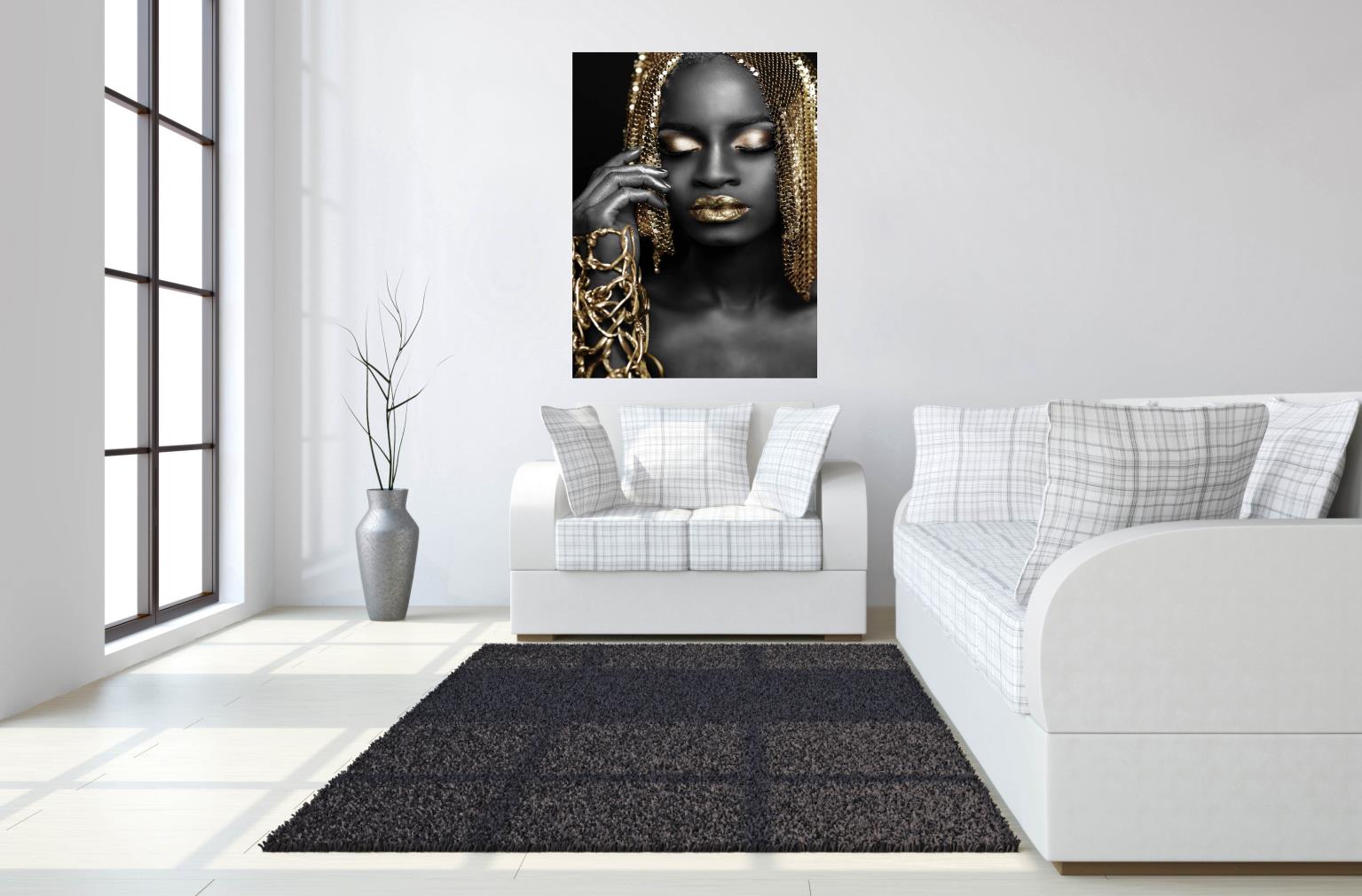 Temp Glass W/Foil - Woman Gold Hair Tempered Glass