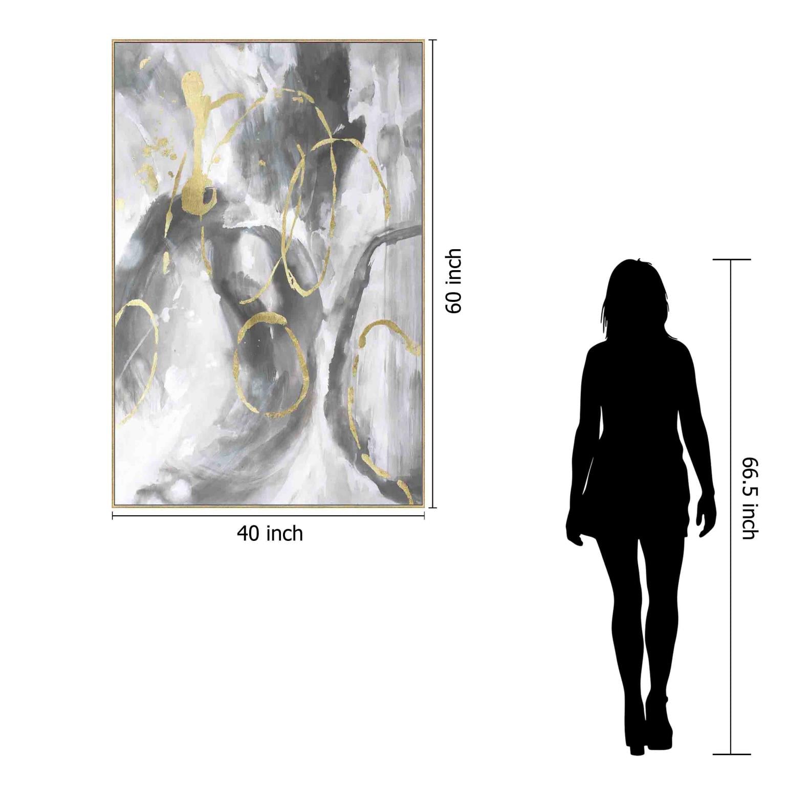 Temp Glass W/Foil - Grey/White/Gold Abstract 2 Tempered Glass