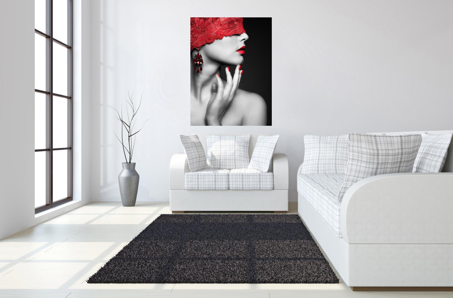 Temp Glass W/Foil - Red Lace Tempered Glass