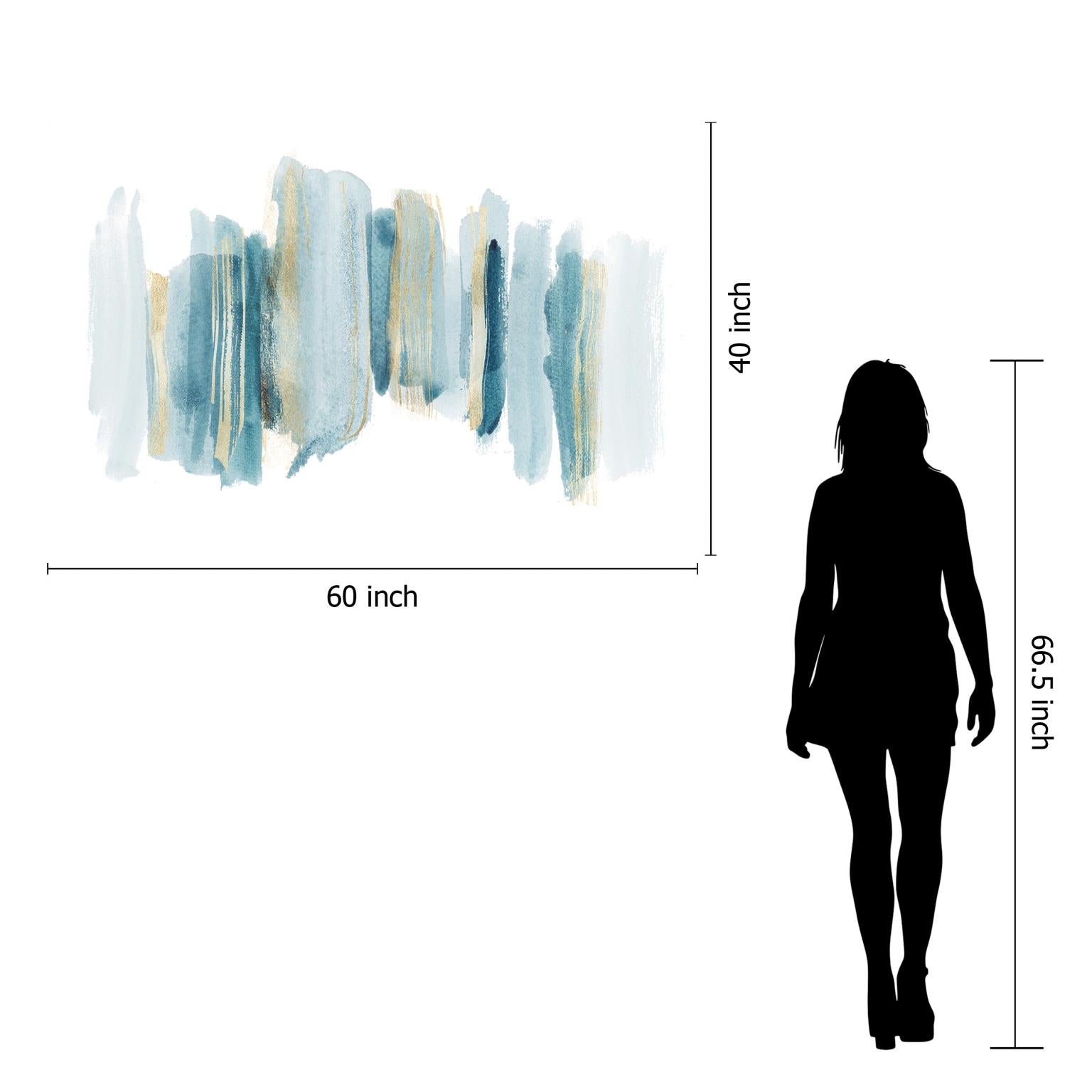 Temp Glass W/Foil - Abstract Blue/White/Gold 1 Tempered Glass