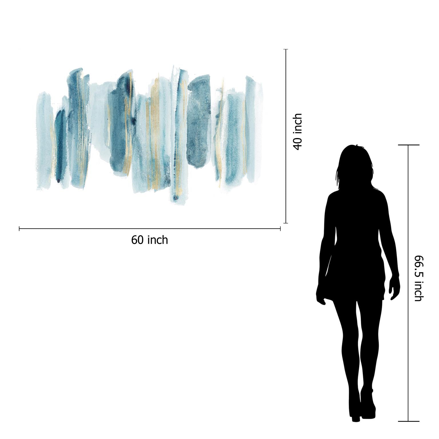 Temp Glass W/Foil - Abstract Blue/White/Gold 2 Tempered Glass