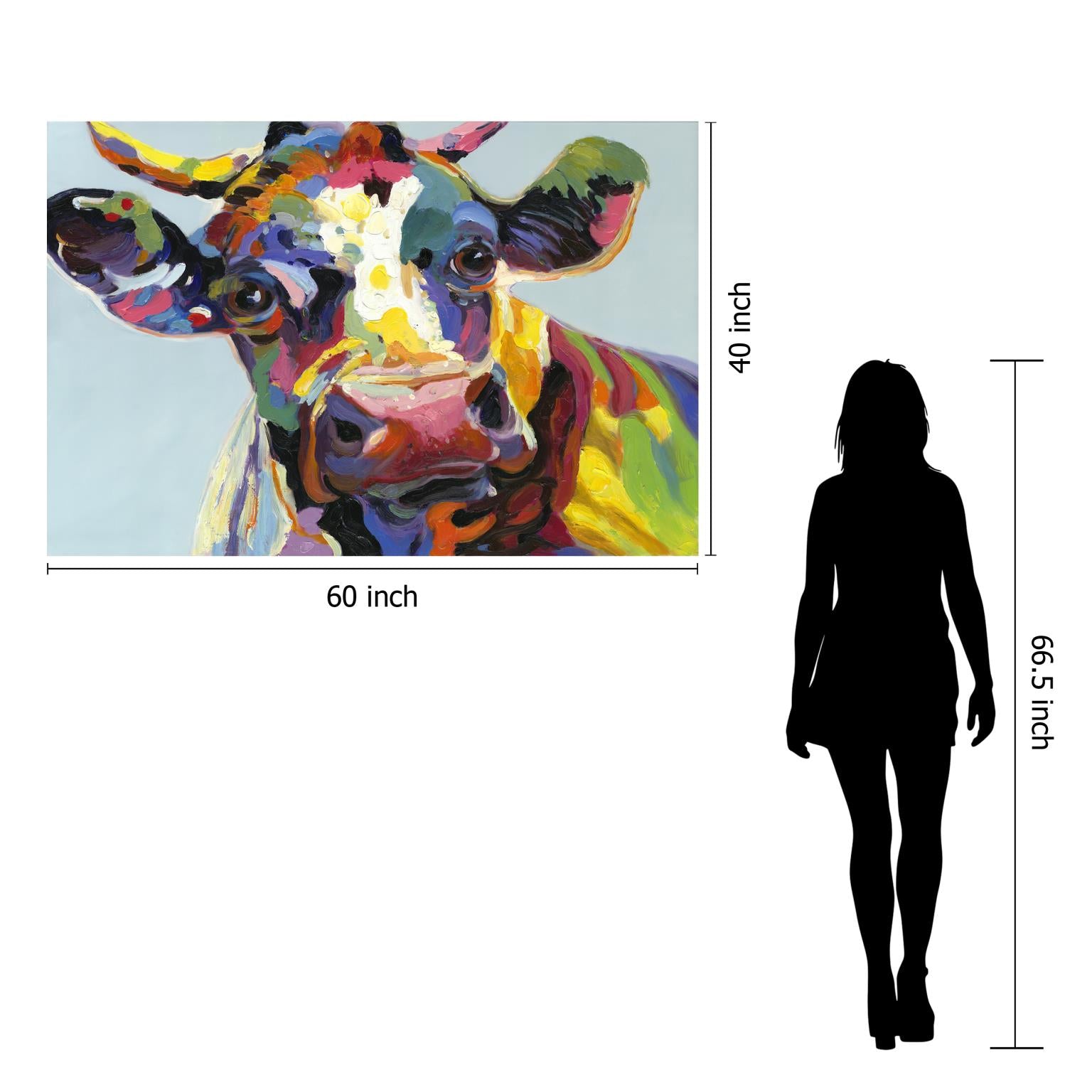 Temp Glass W/Foil - Abstract Cow Tempered Glass
