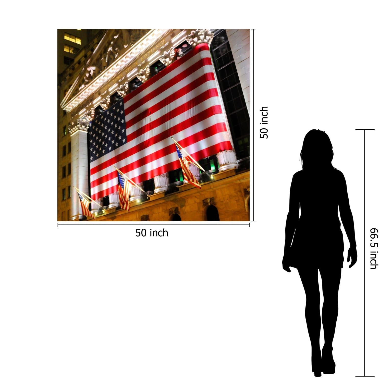 Temp Glass W/Foil - Flag Across Stock Exchange Tempered Glass