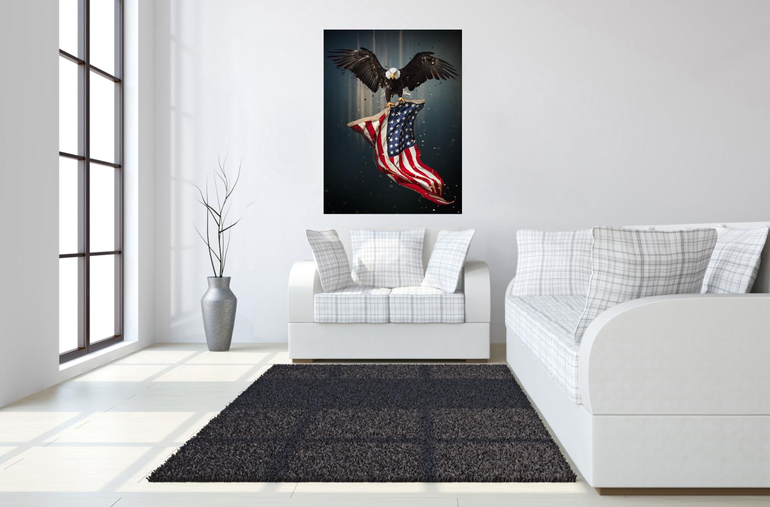 Temp Glass W/Foil - Eagle Flag Tempered Glass