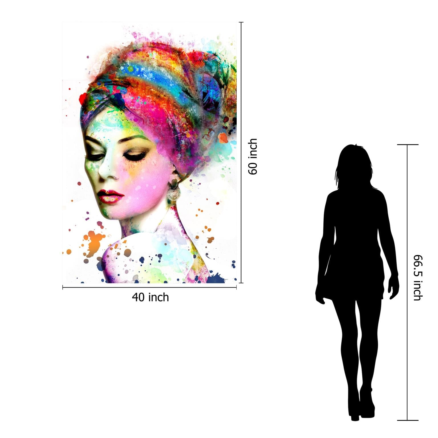 Temp Glass W/Foil - Abstract Woman W/Color Tempered Glass