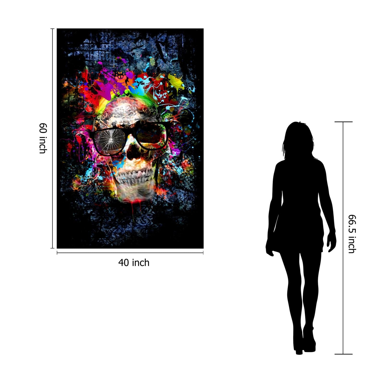 Temp Glass W/Foil -Color Me Skull Tempered Glass
