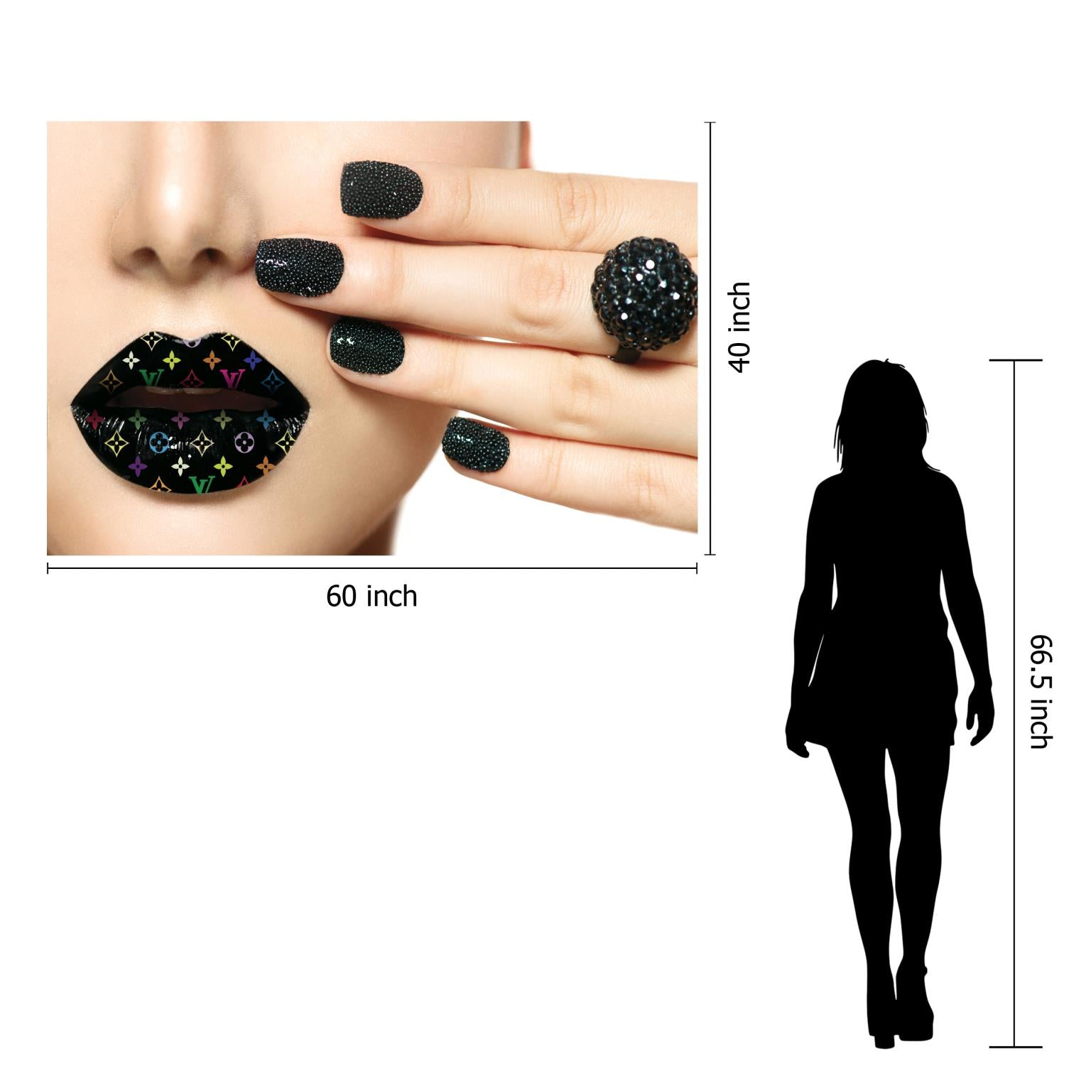 Tempered Glass W/Rhinestones - Design Her Lips Tempered Glass