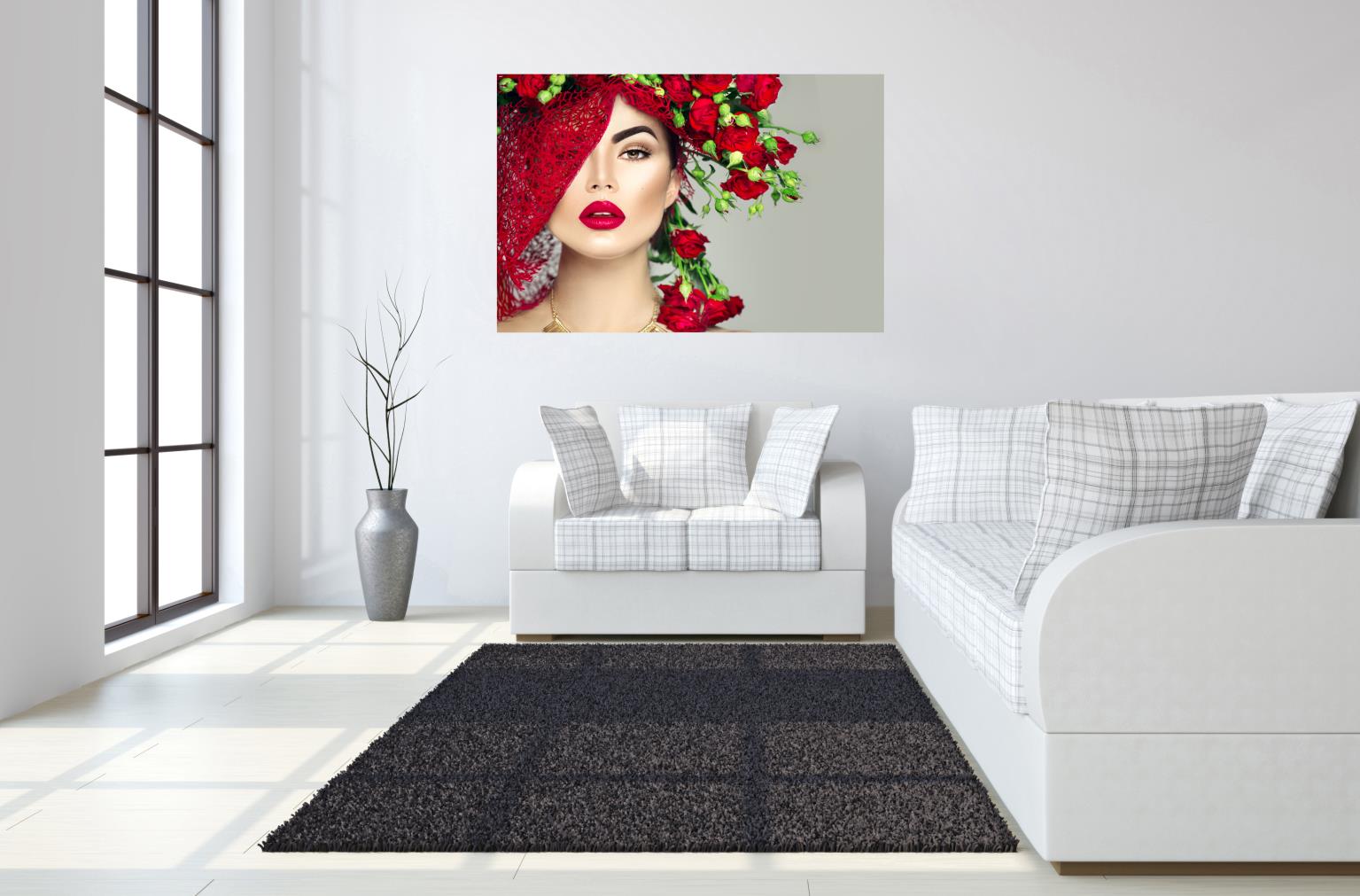 Tempered Glass W/Foil & Rhinestones -Rose Vail Tempered Glass