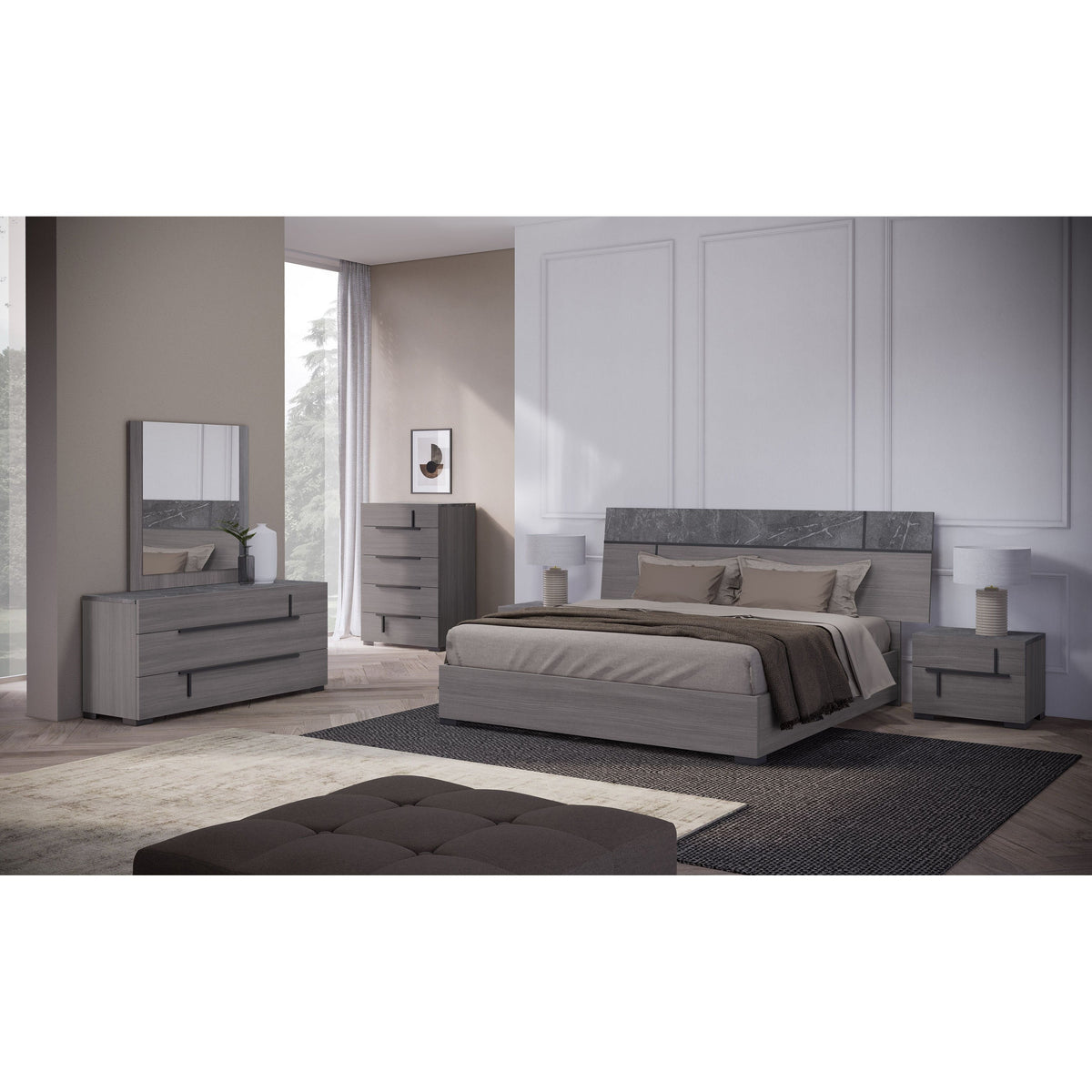 Sunrise Italian High-Gloss Bedroom Collection — Soft-Close Drawers