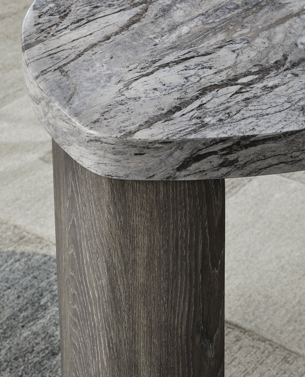 Surmour Faux Marble Cocktail Table — Pivoting Lower Table