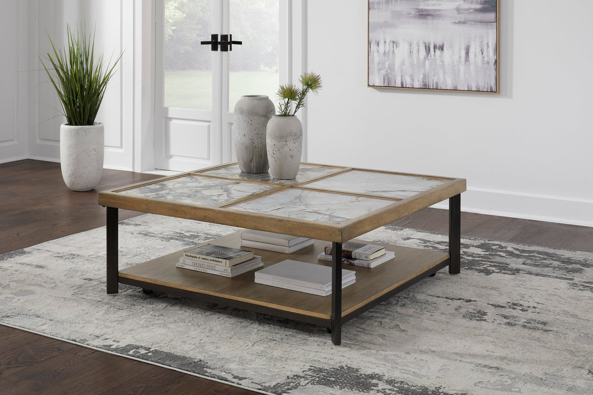 Montia Sintered Stone End Table — Rolling Casters