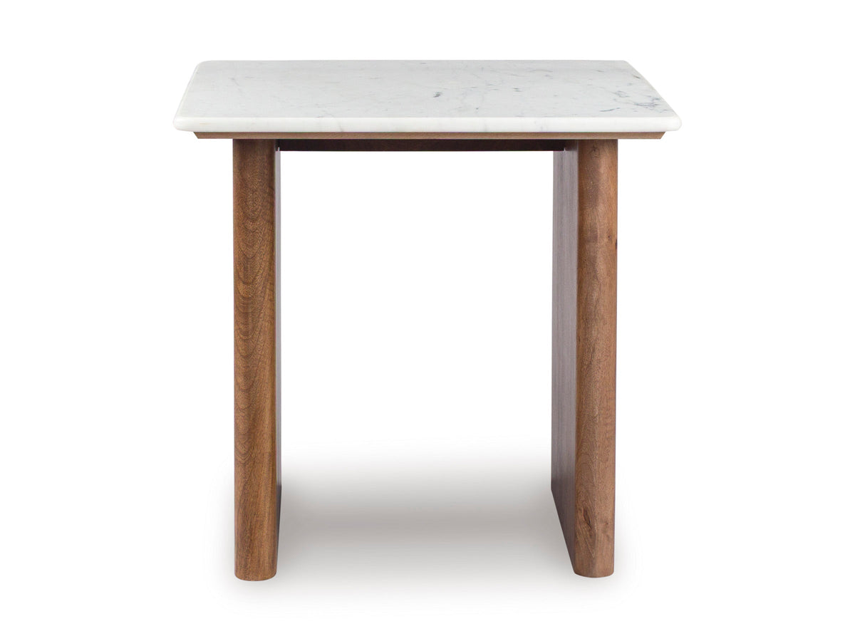 Jorlaina Cement-Look Cocktail Table — Stain-Resistant Top