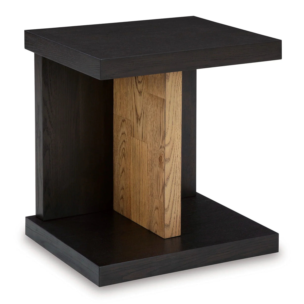 Kocomore Brown and Natural End Table — USB-C Charging