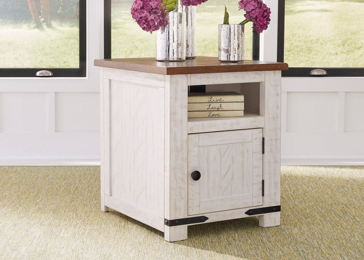 Wystfield White and Brown End Table