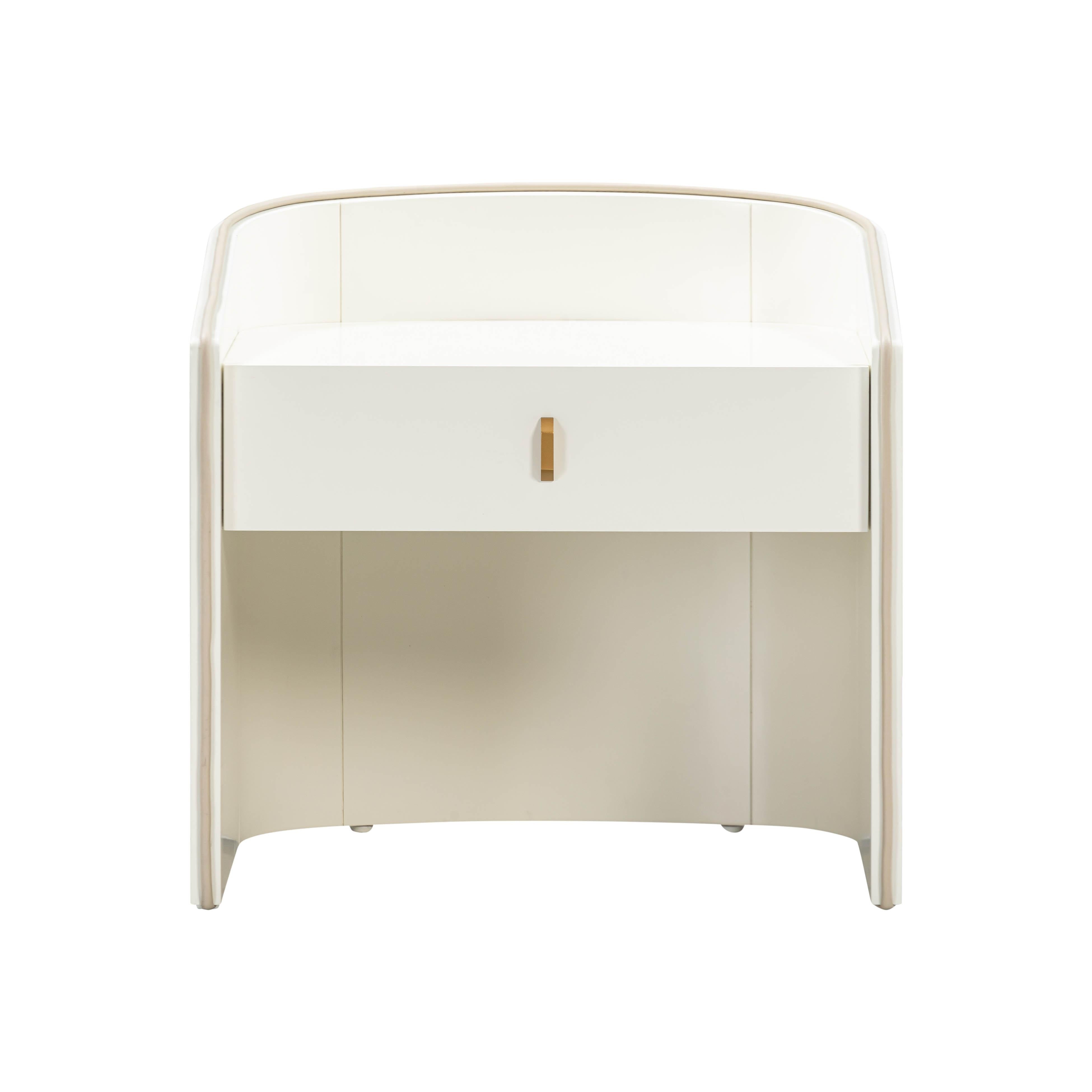 Collins Cream Lacquer Nightstand - UK