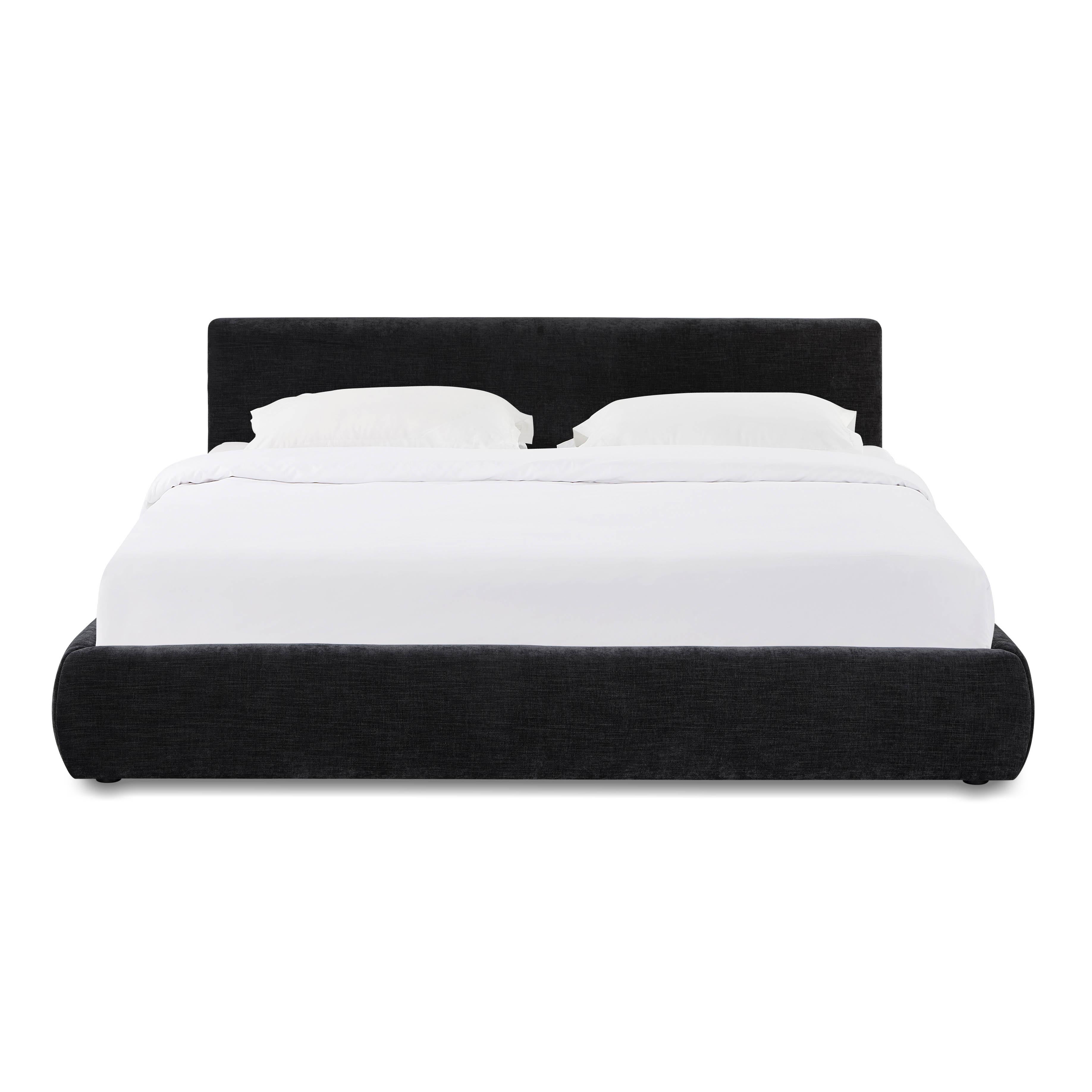 Isla Black Textured Velvet King Bed