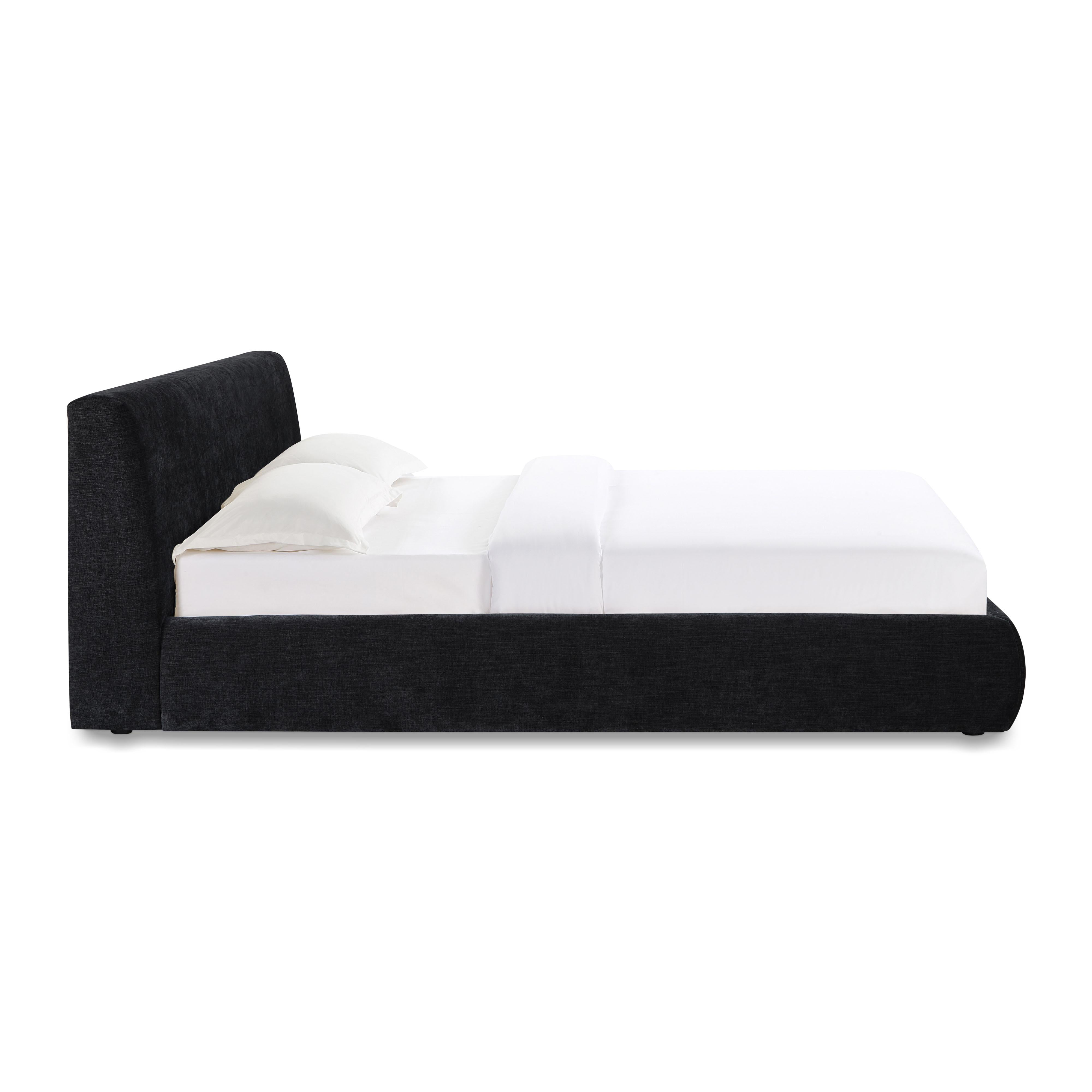 Isla Black Textured Velvet King Bed