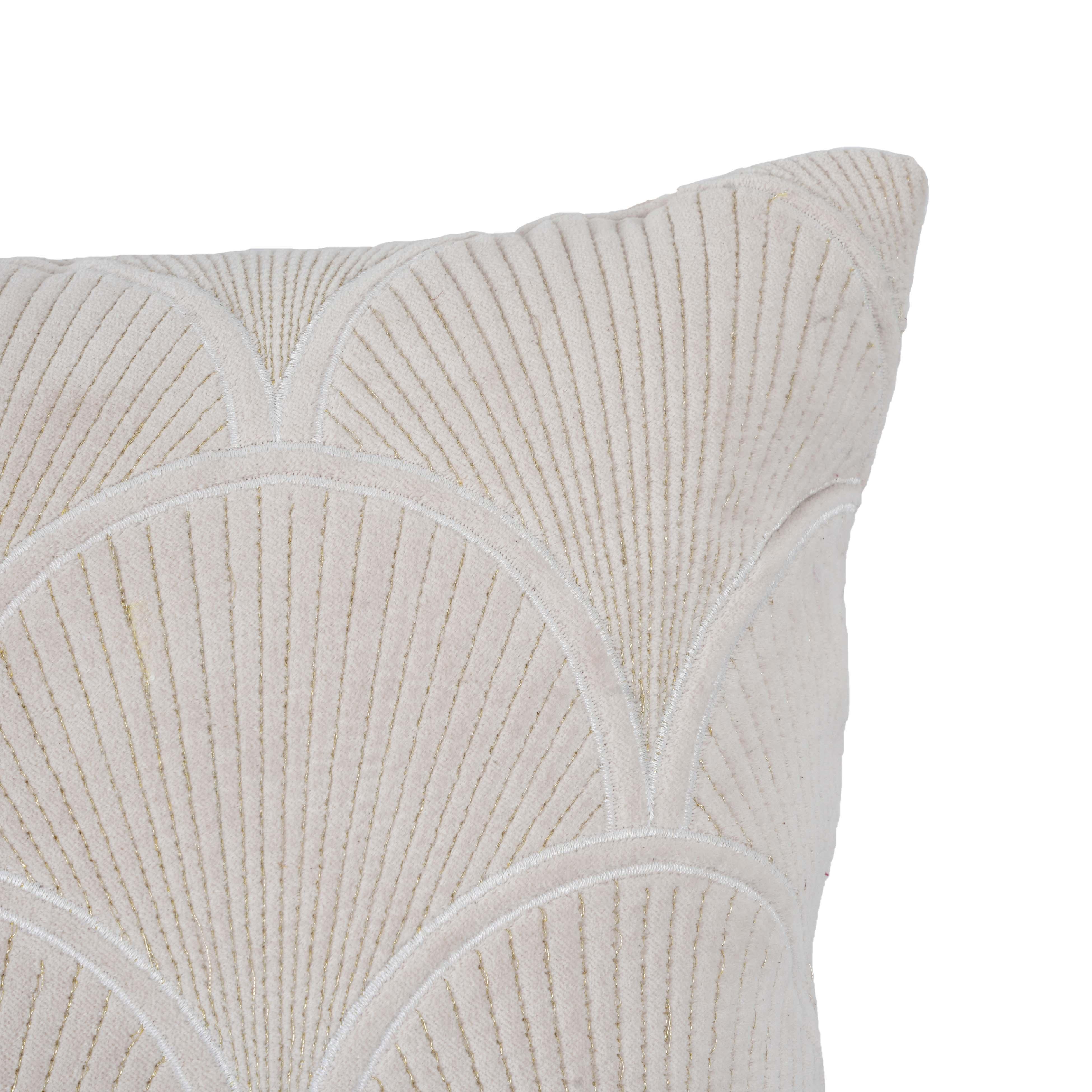 Destiny White Woven Cushion