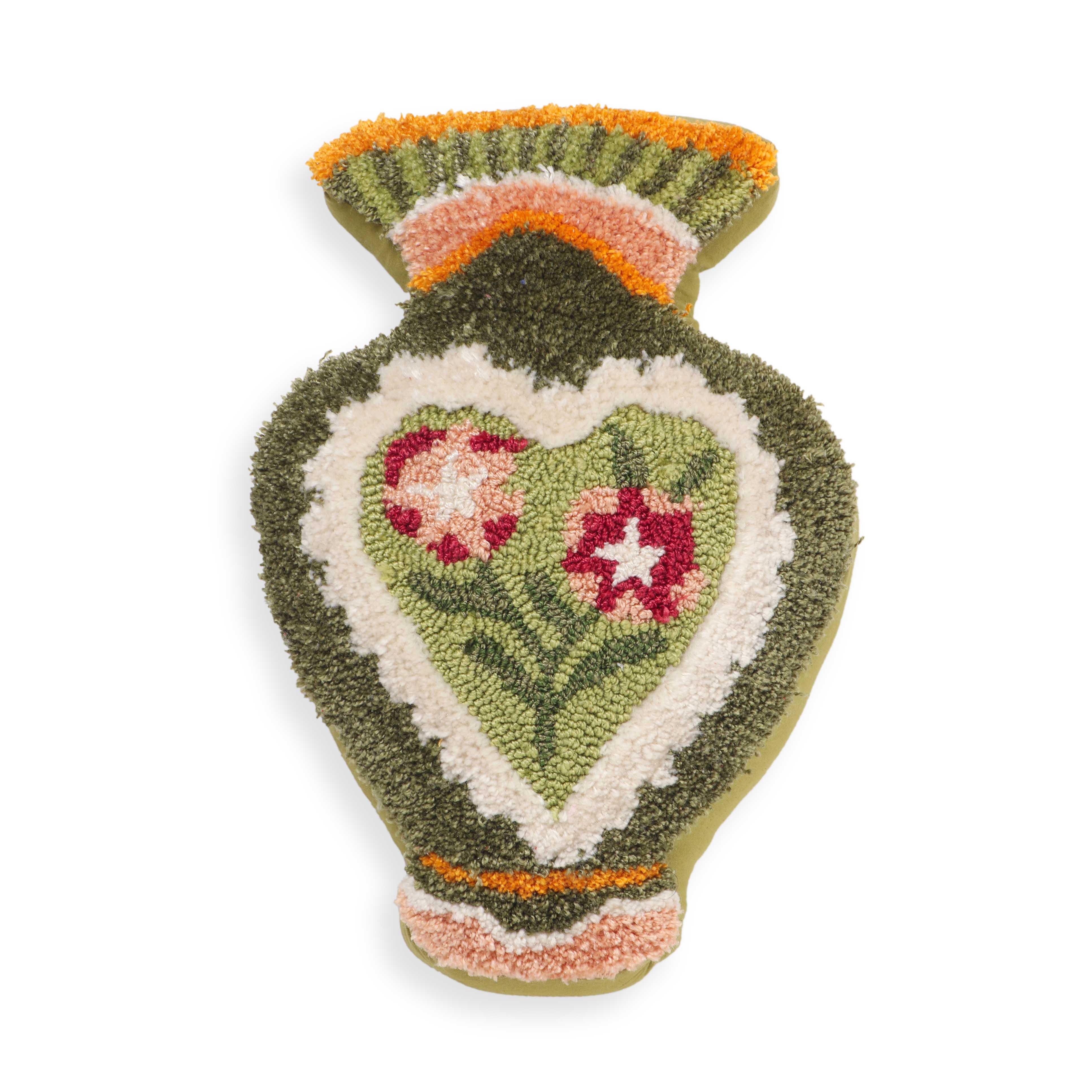 Amphorae Green Tufted Accent Pillow