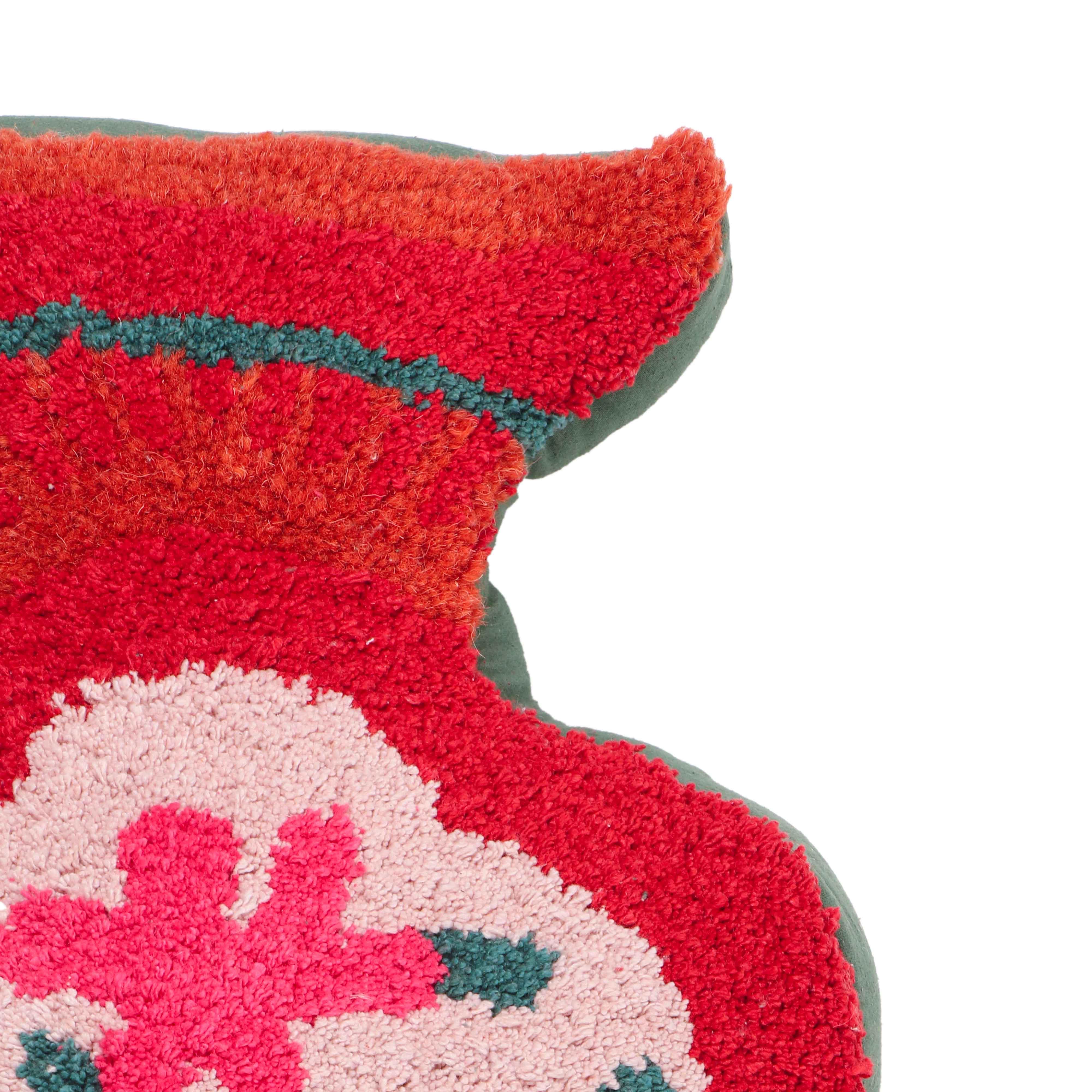 Amphorae Red Tufted Accent Pillow