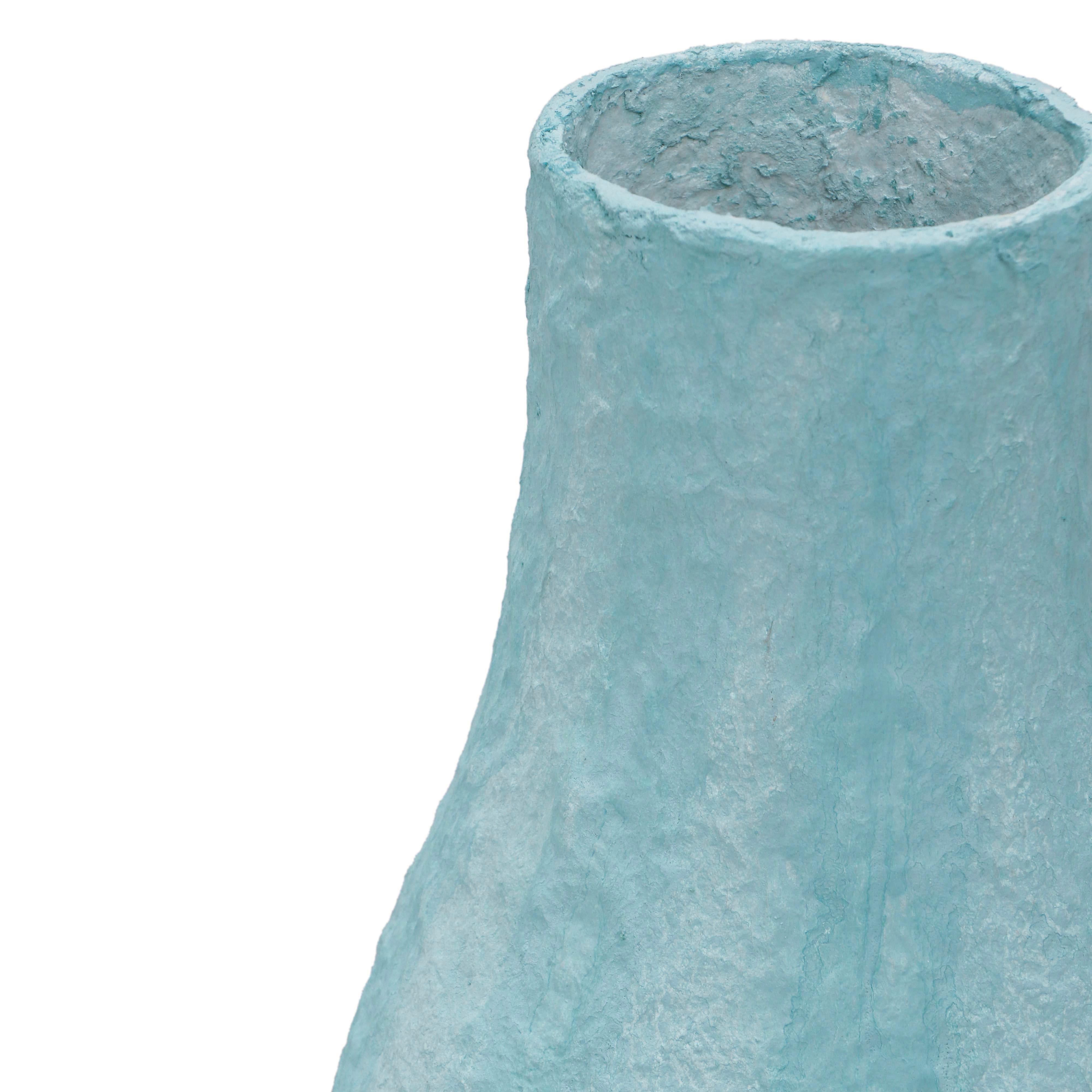 Cotton Mache Vase in Cloudy Blue
