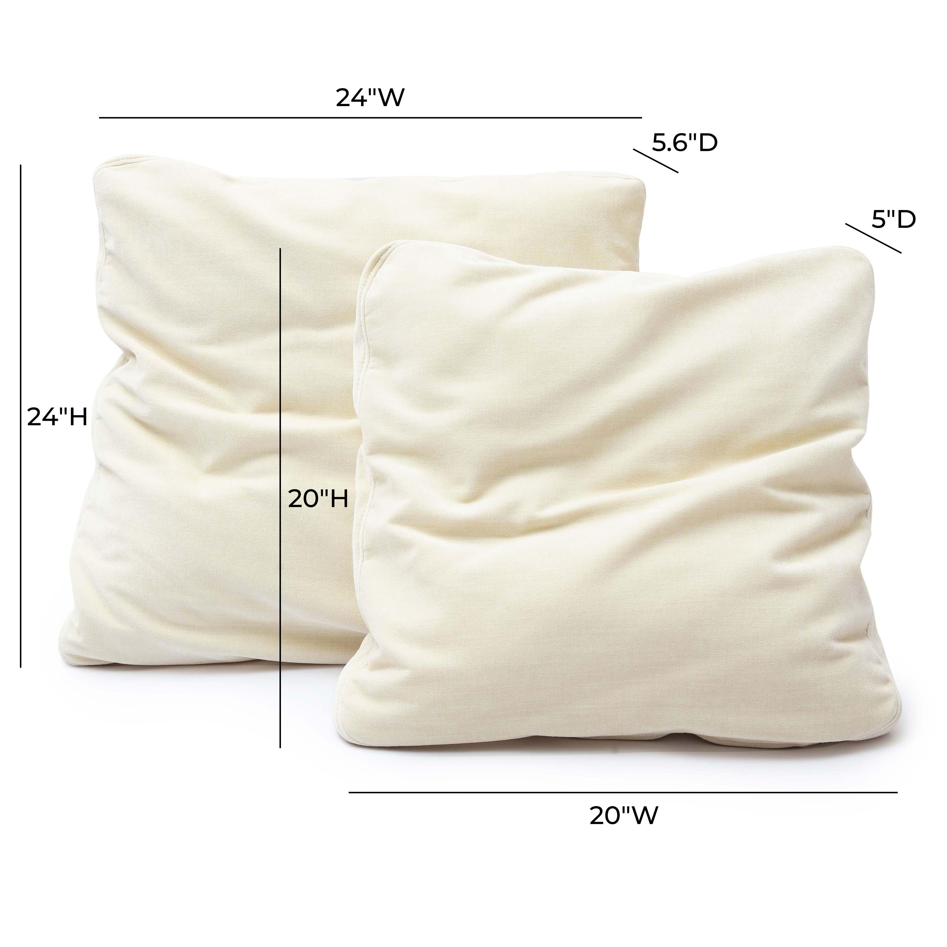Tipsy Cream Chenille 20" x 20" Square Floppy Pillow
