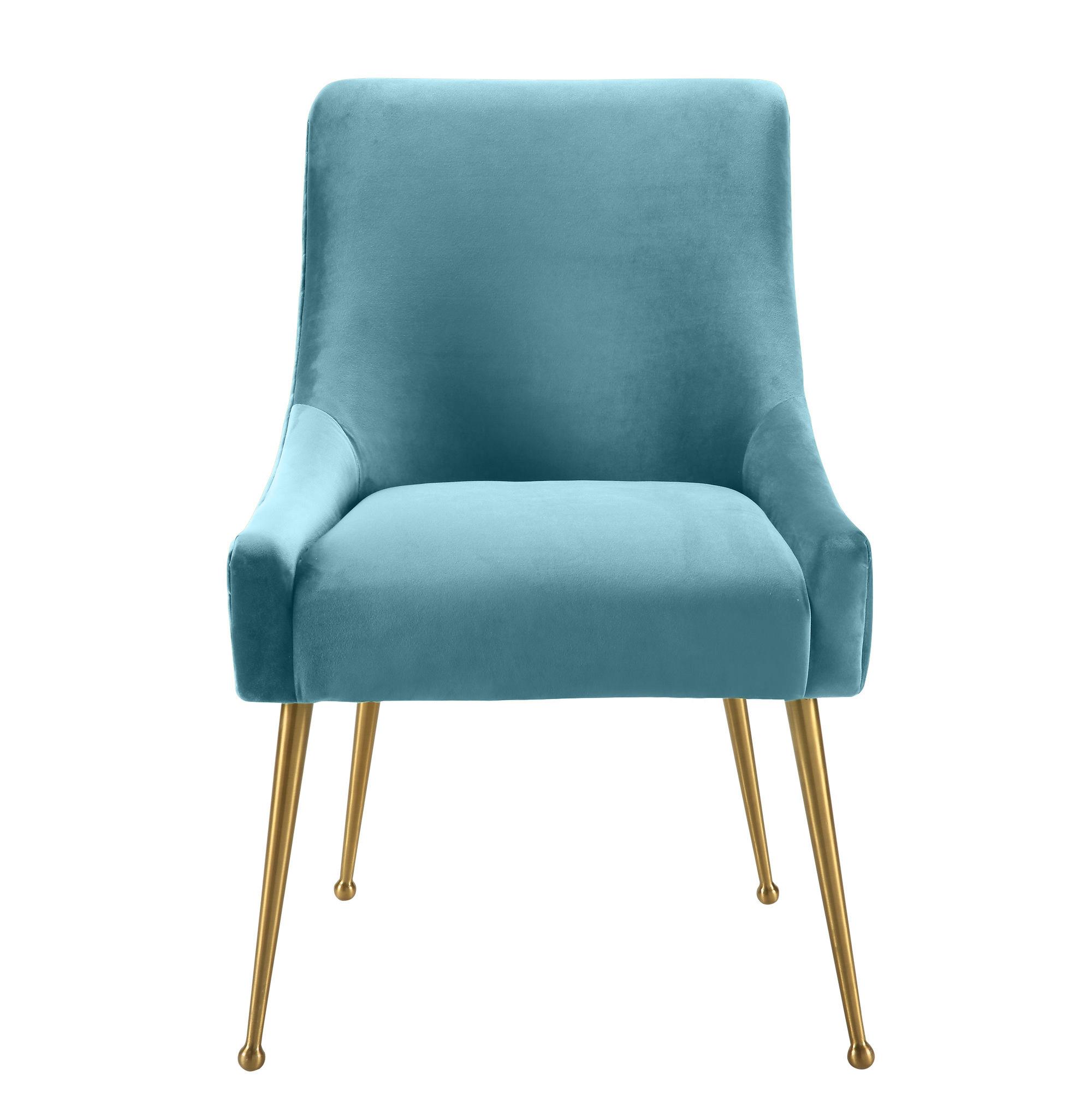 Beatrix Sea Blue Velvet Side Chair - UK