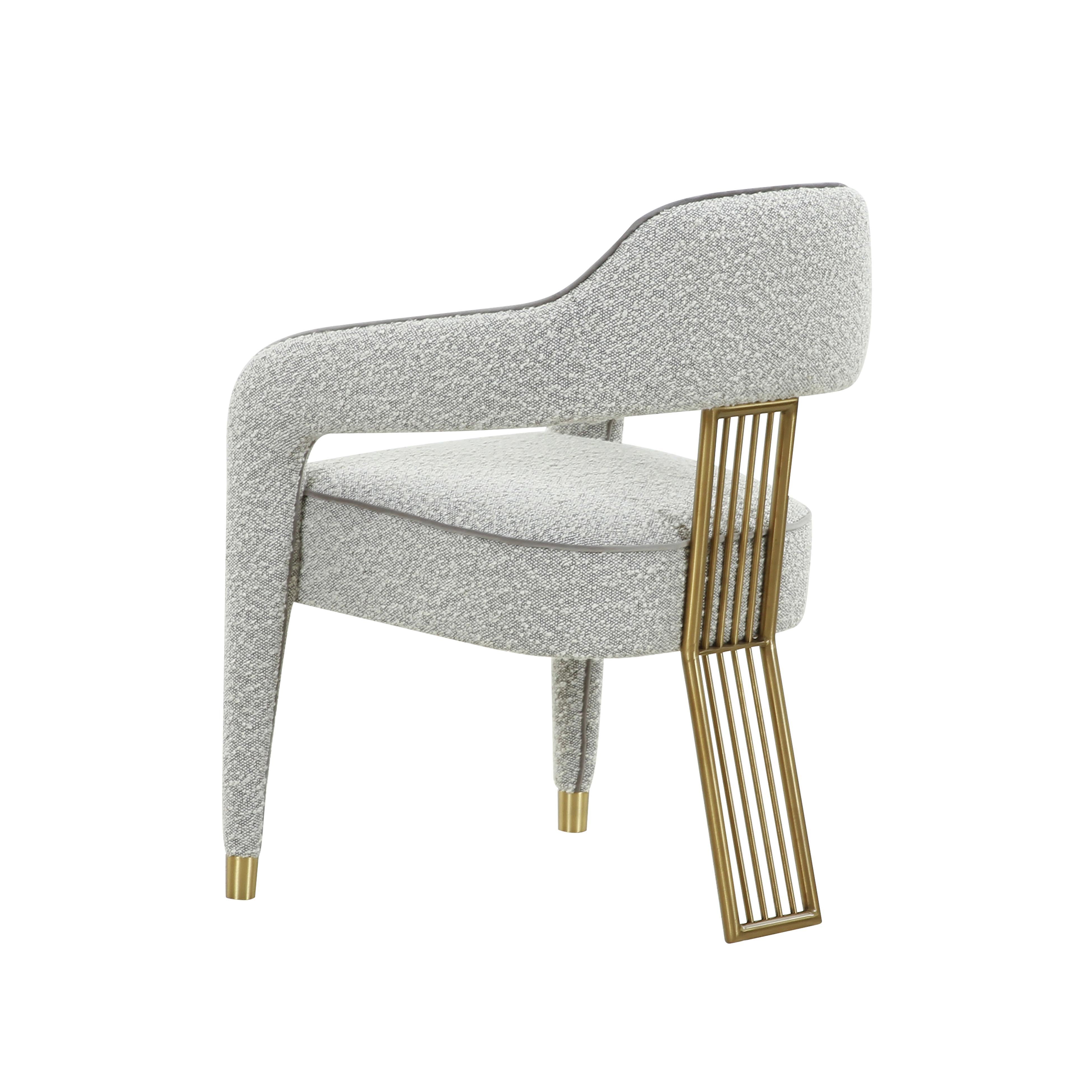Corralis Speckled Grey Boucle Dining Chair - UK
