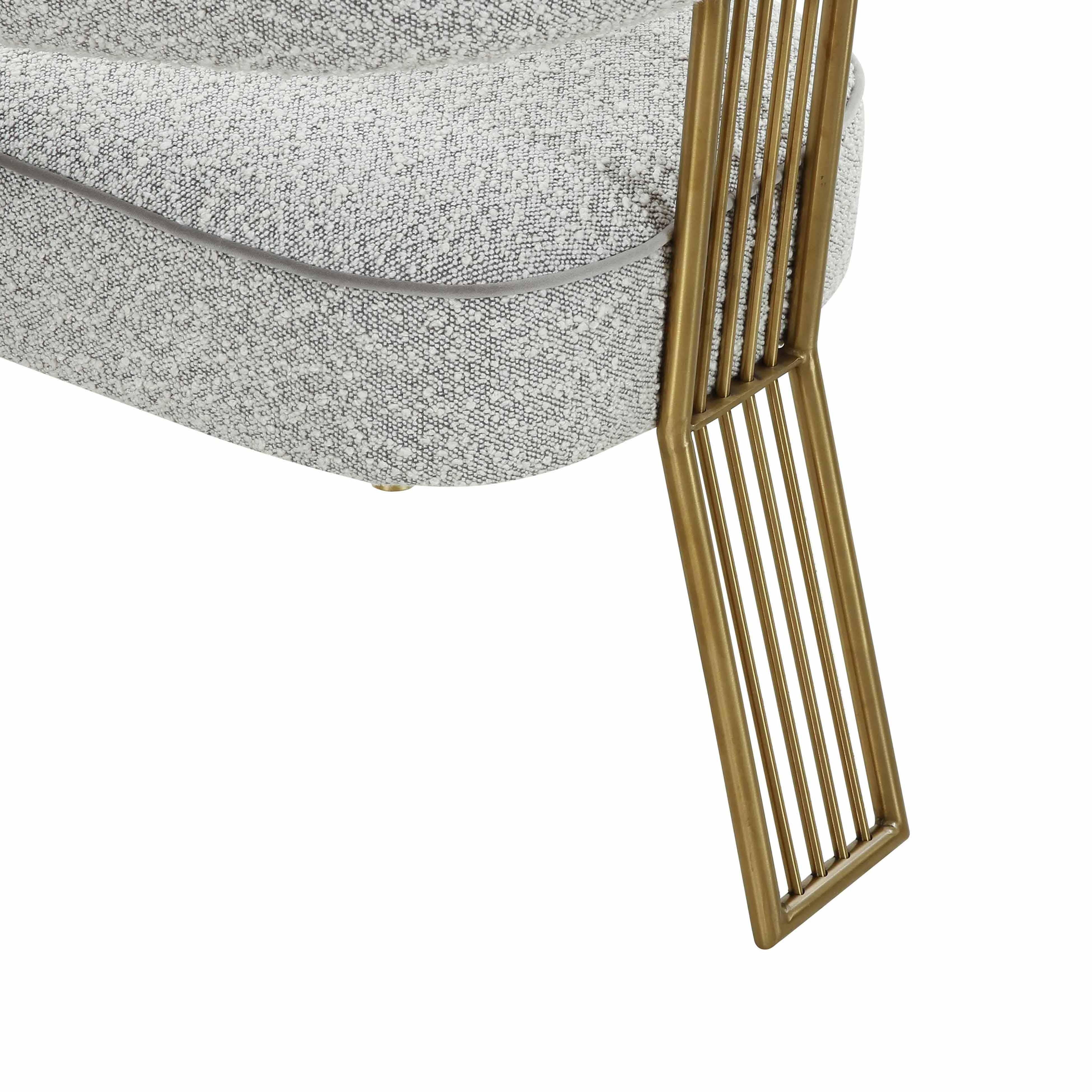 Corralis Speckled Grey Boucle Dining Chair - UK