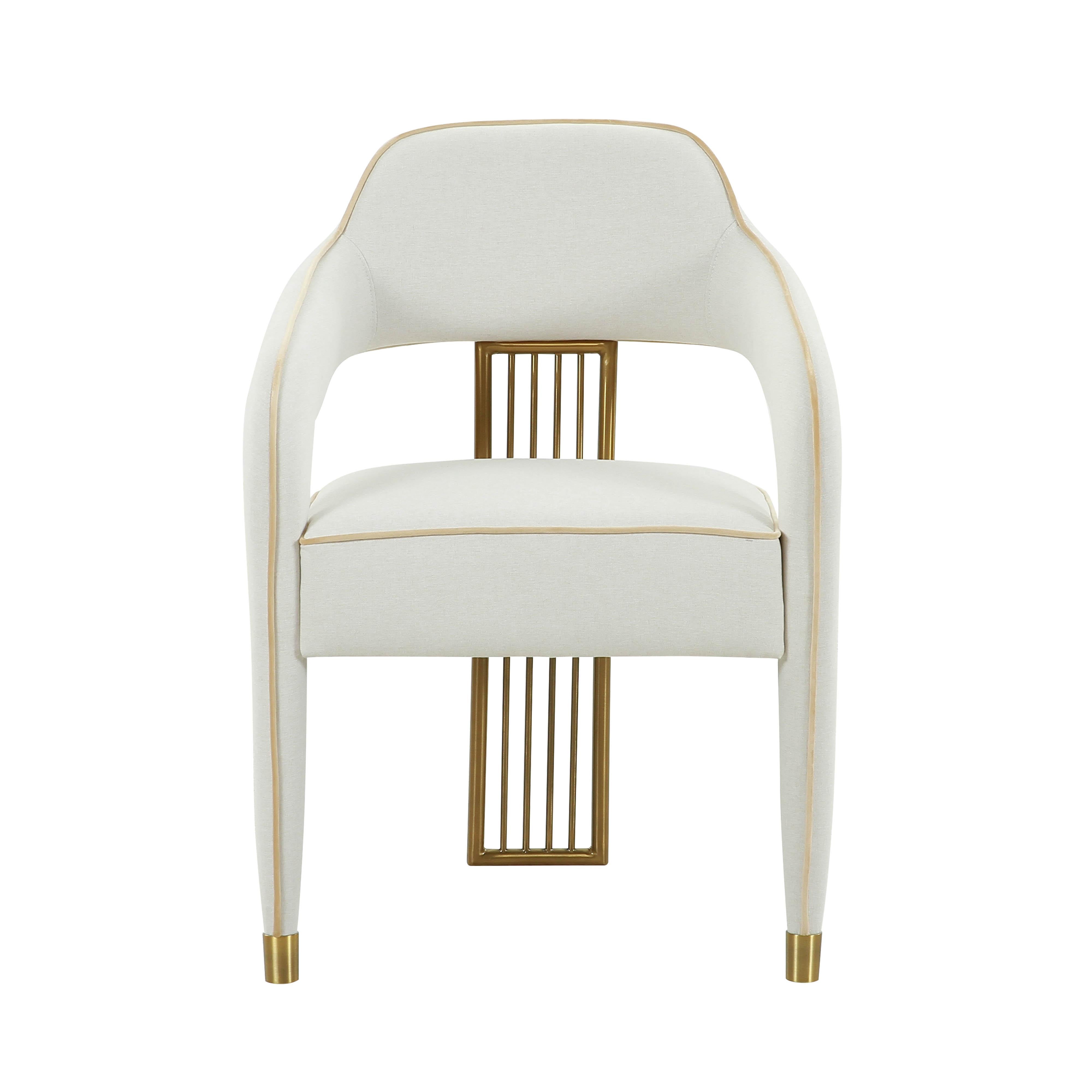 Corralis Cream Performance Linen Dining Chair - UK
