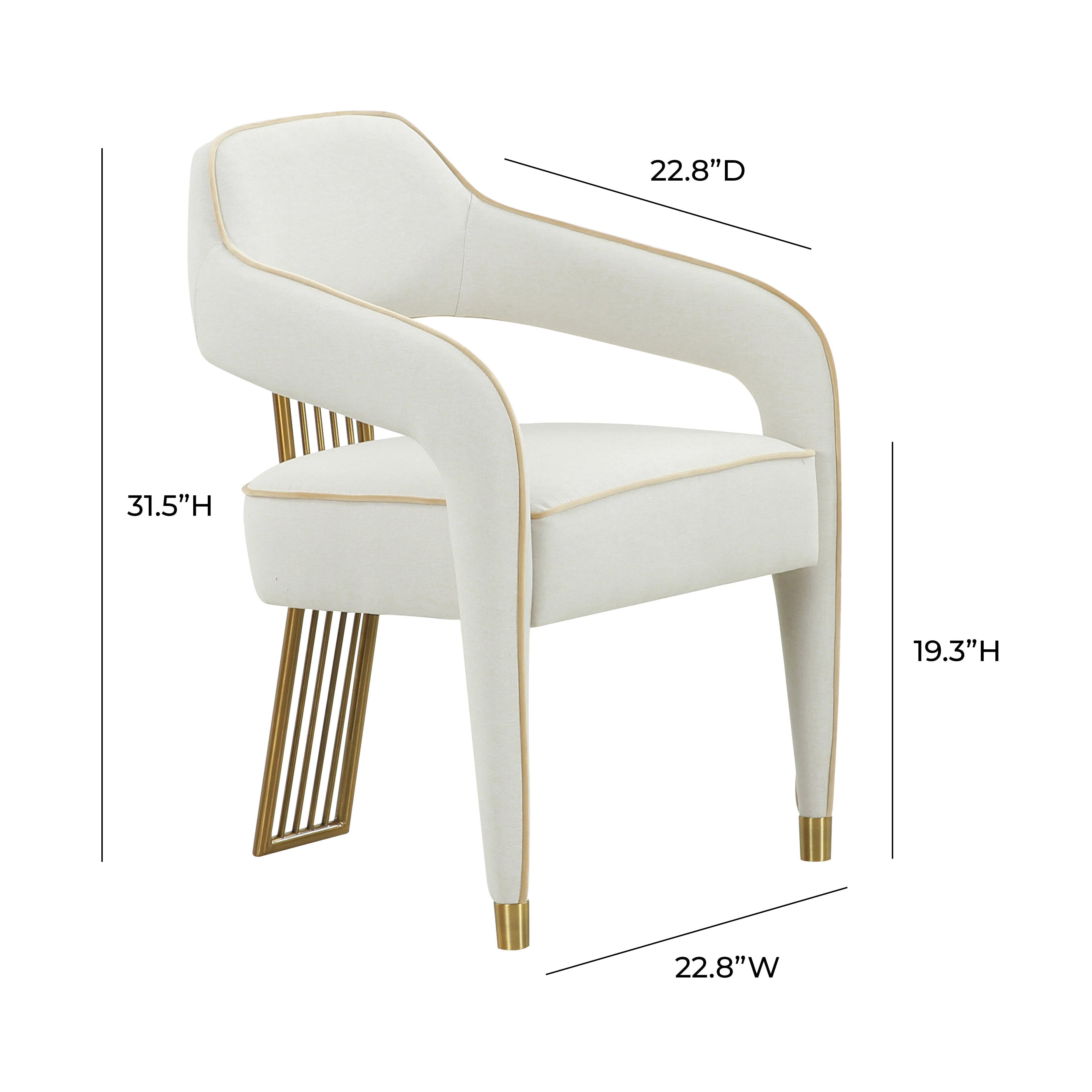 Corralis Cream Performance Linen Dining Chair - UK