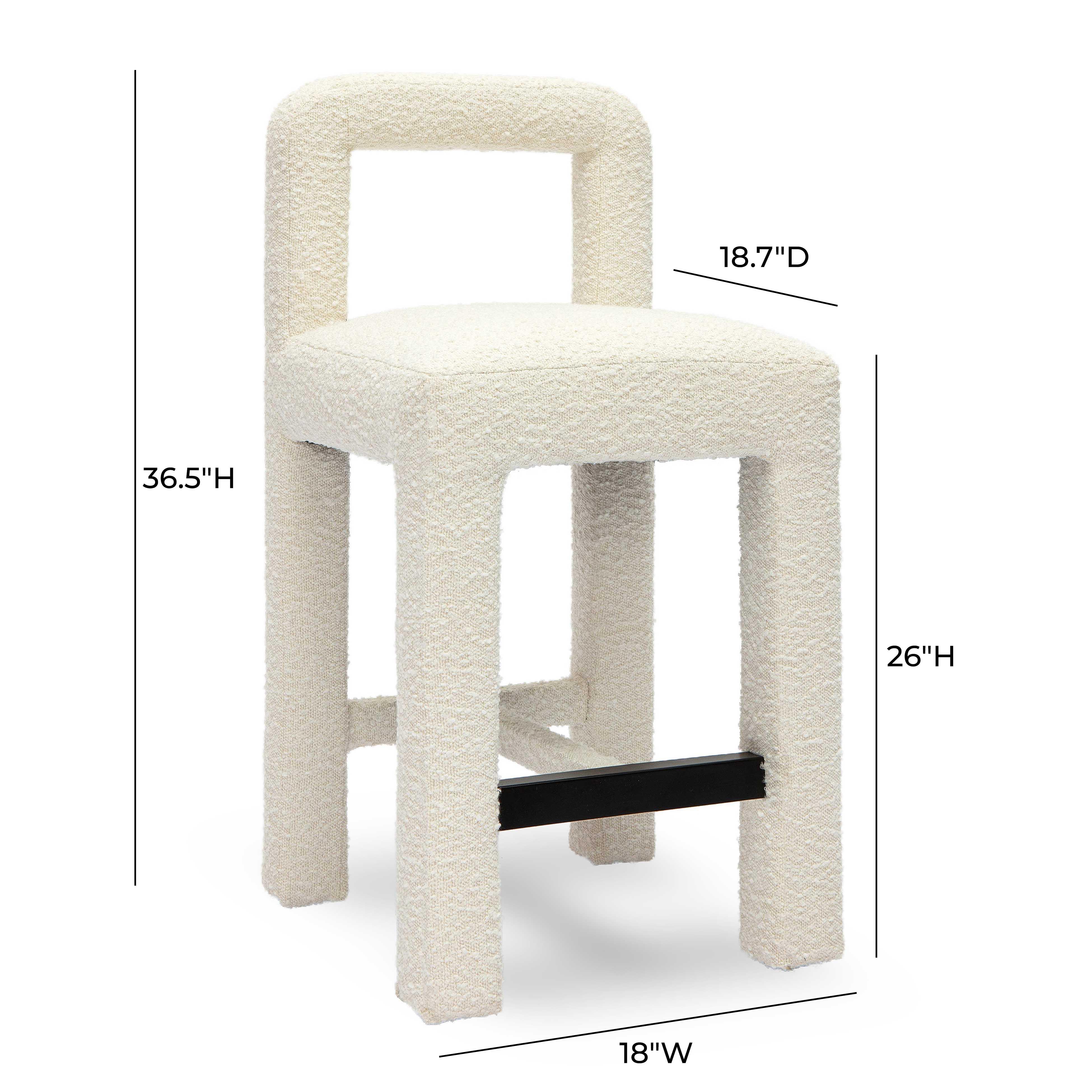 Hazel Cream Boucle Counter Stool