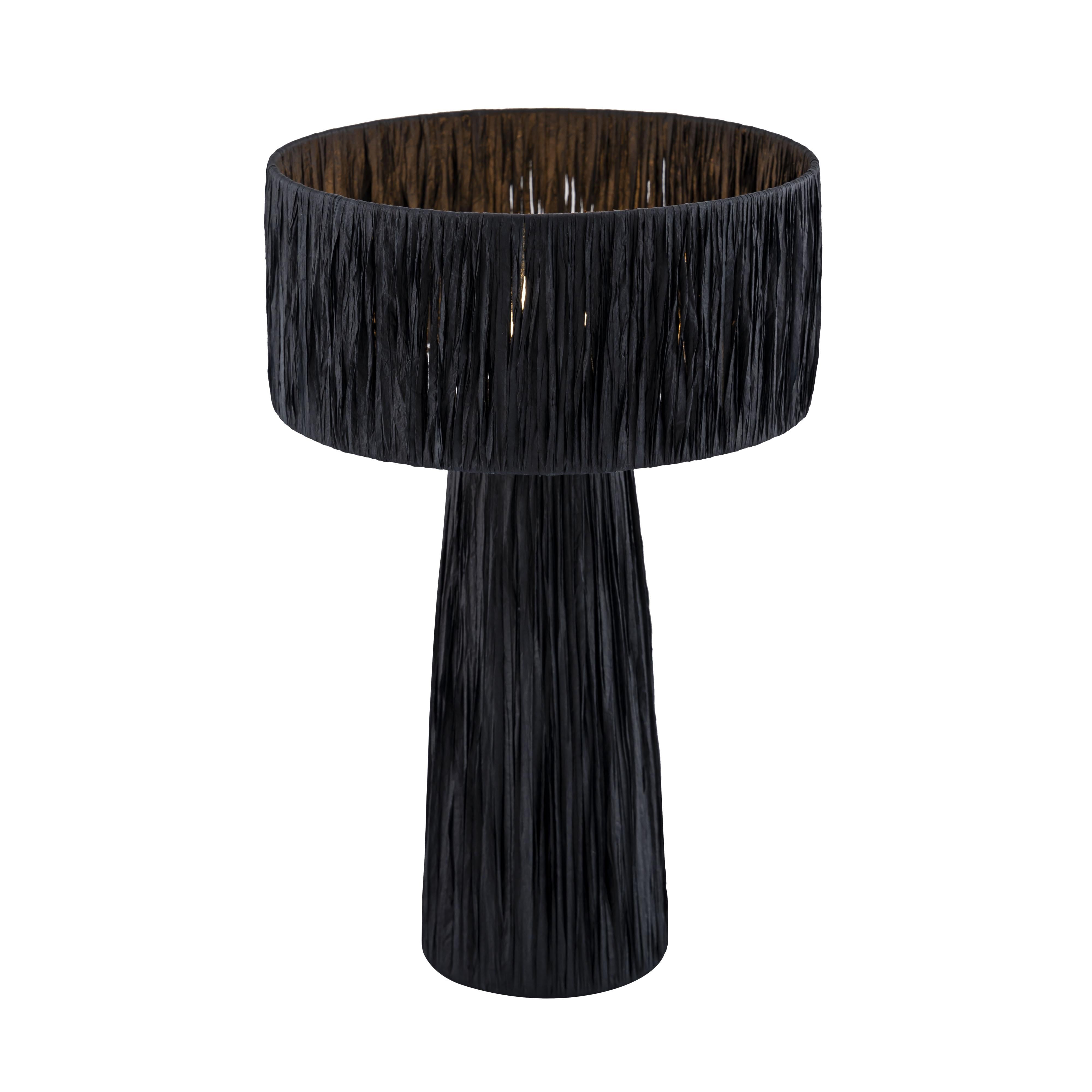 Shelby Raffia Black Table Lamp