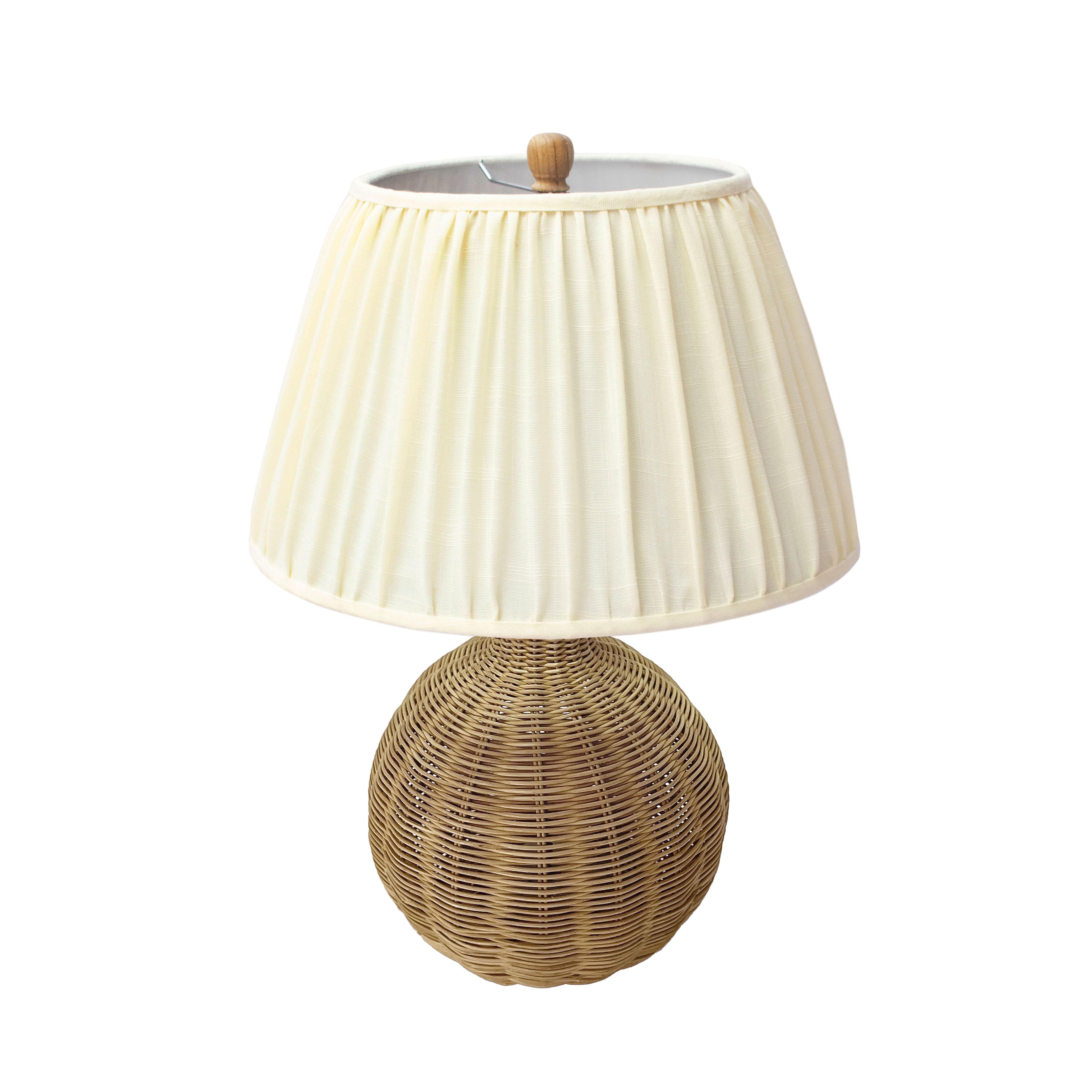 Pallora Cream & Natural Rattan Table Lamp