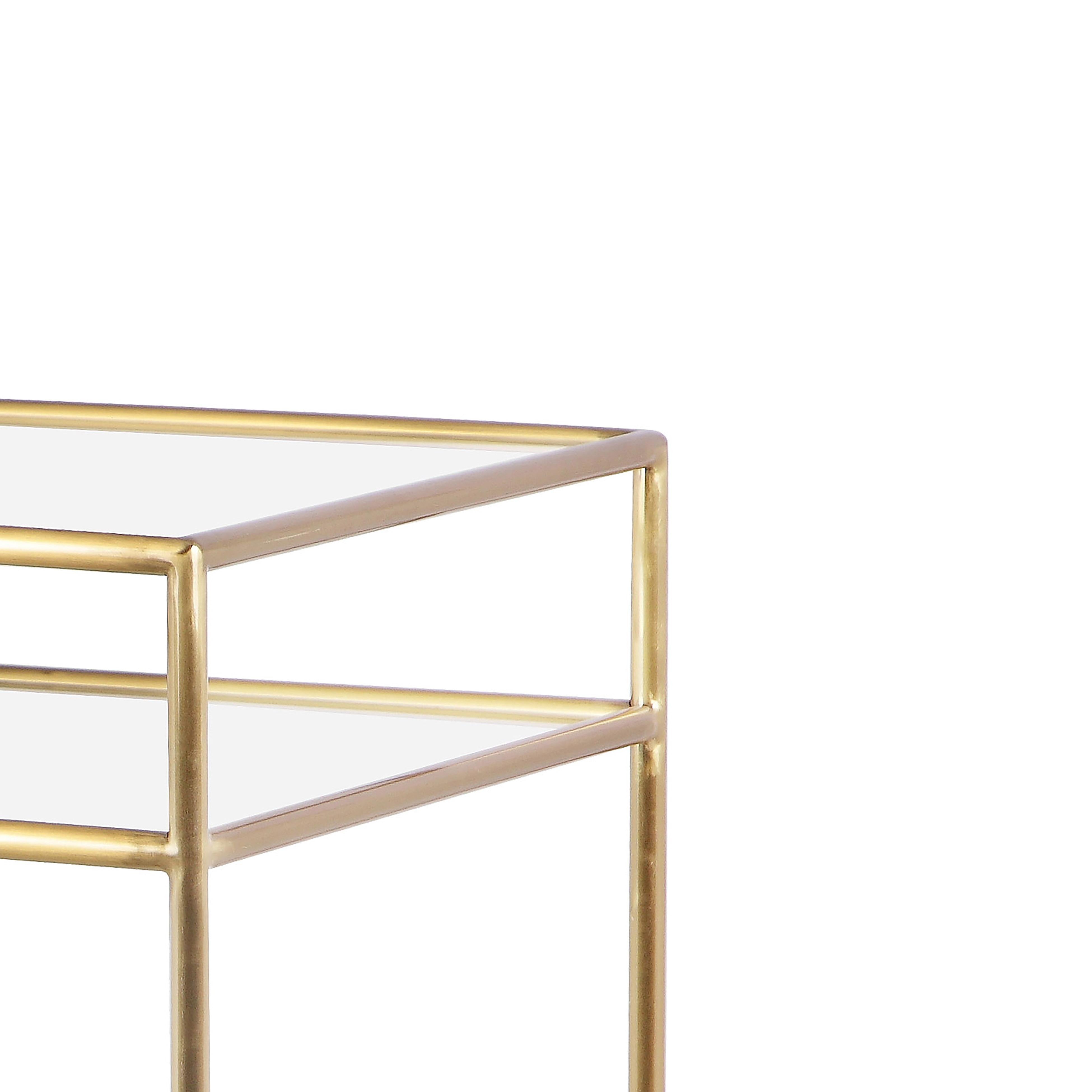 Darla Cream Glass Nightstand - UK