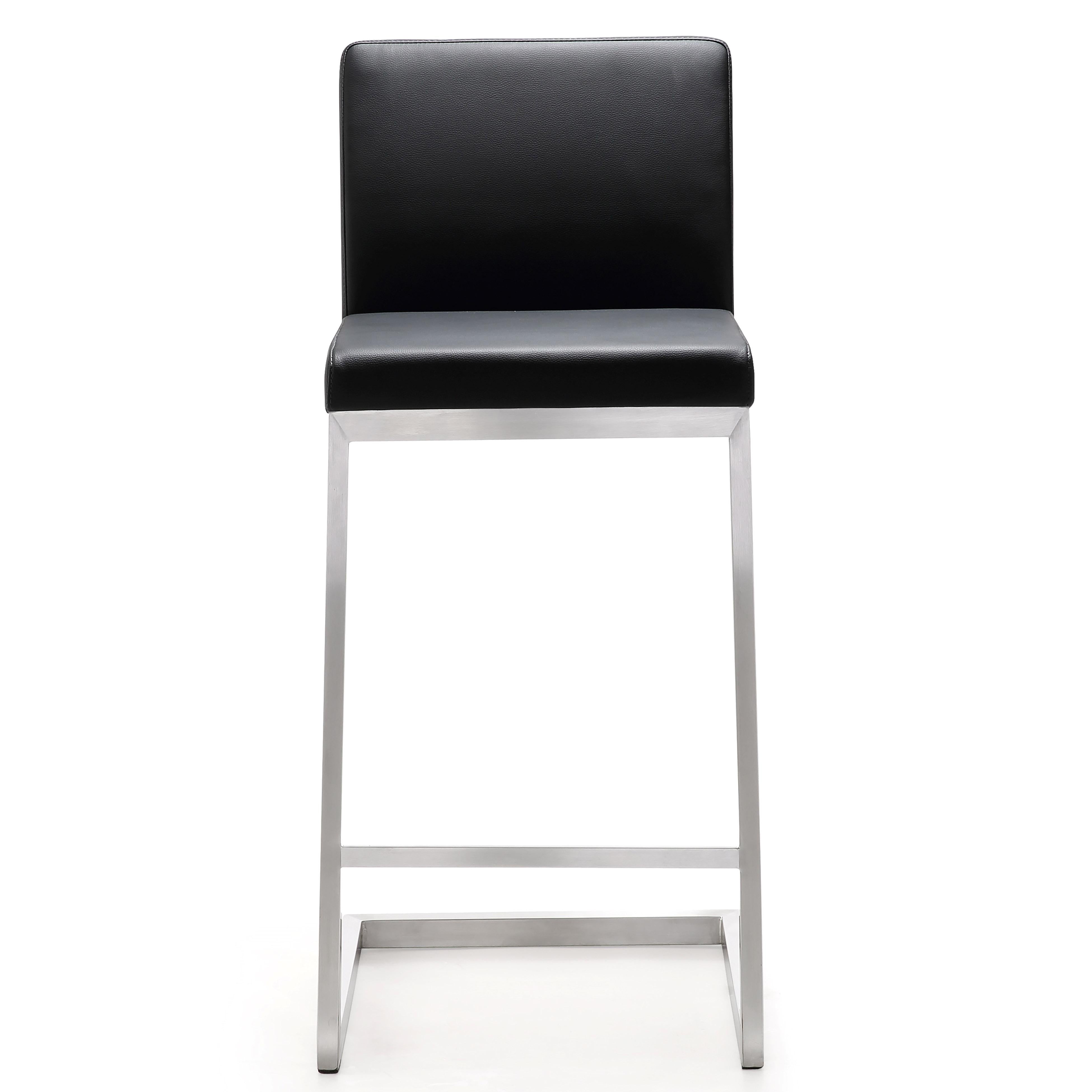 Parma Black Stainless Steel Counter Stool - Set of 2 - UK