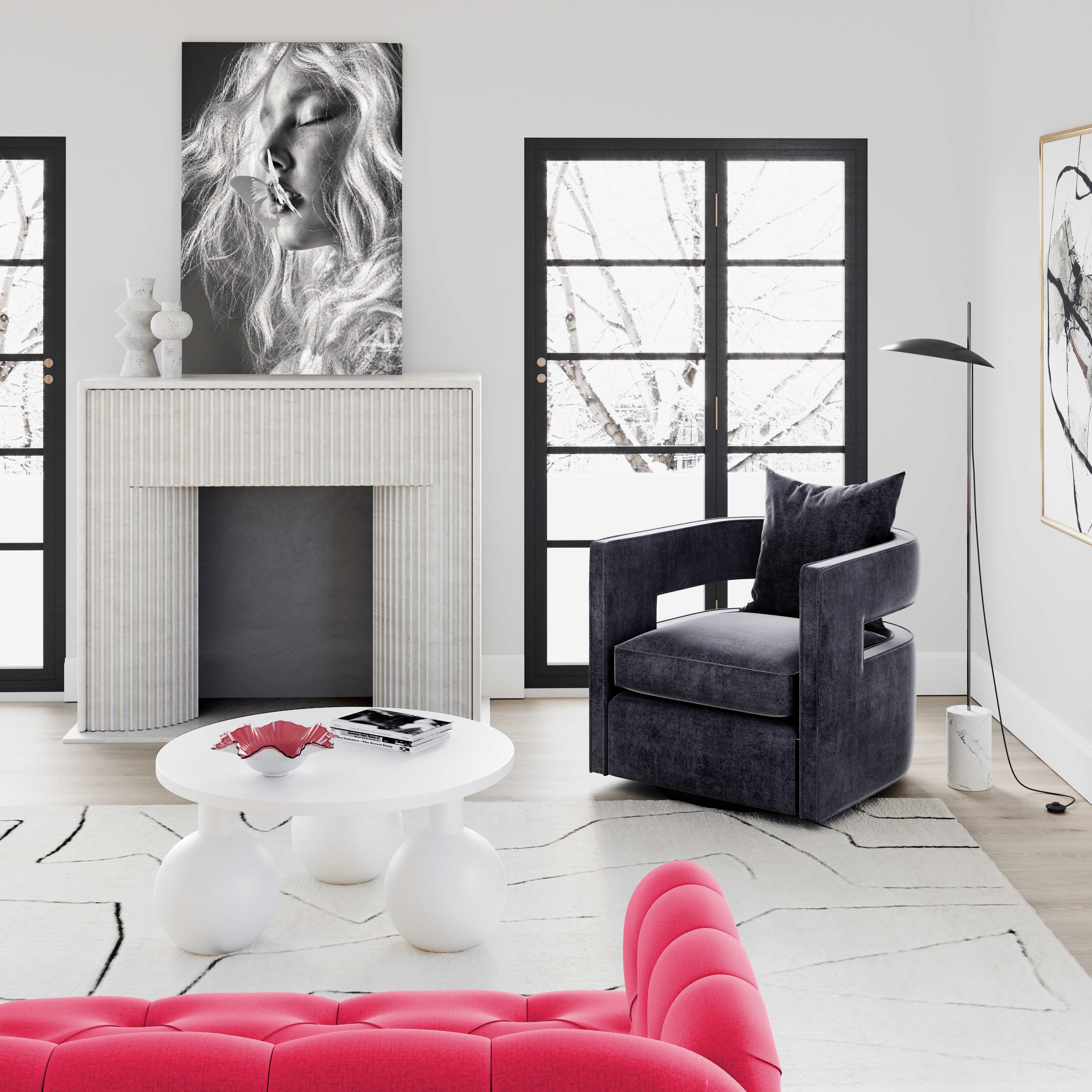 Kennedy Black Swivel Chair - UK