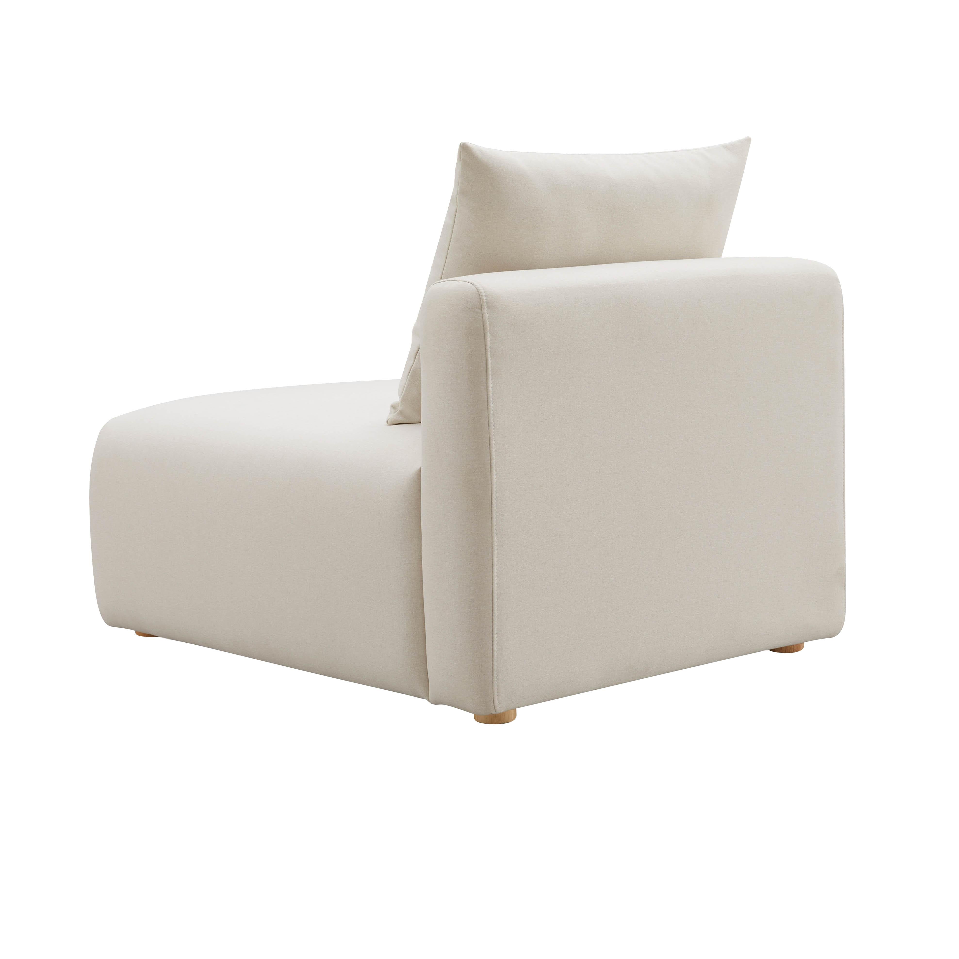 Hangover Cream Performance Linen Modular Armless Chair