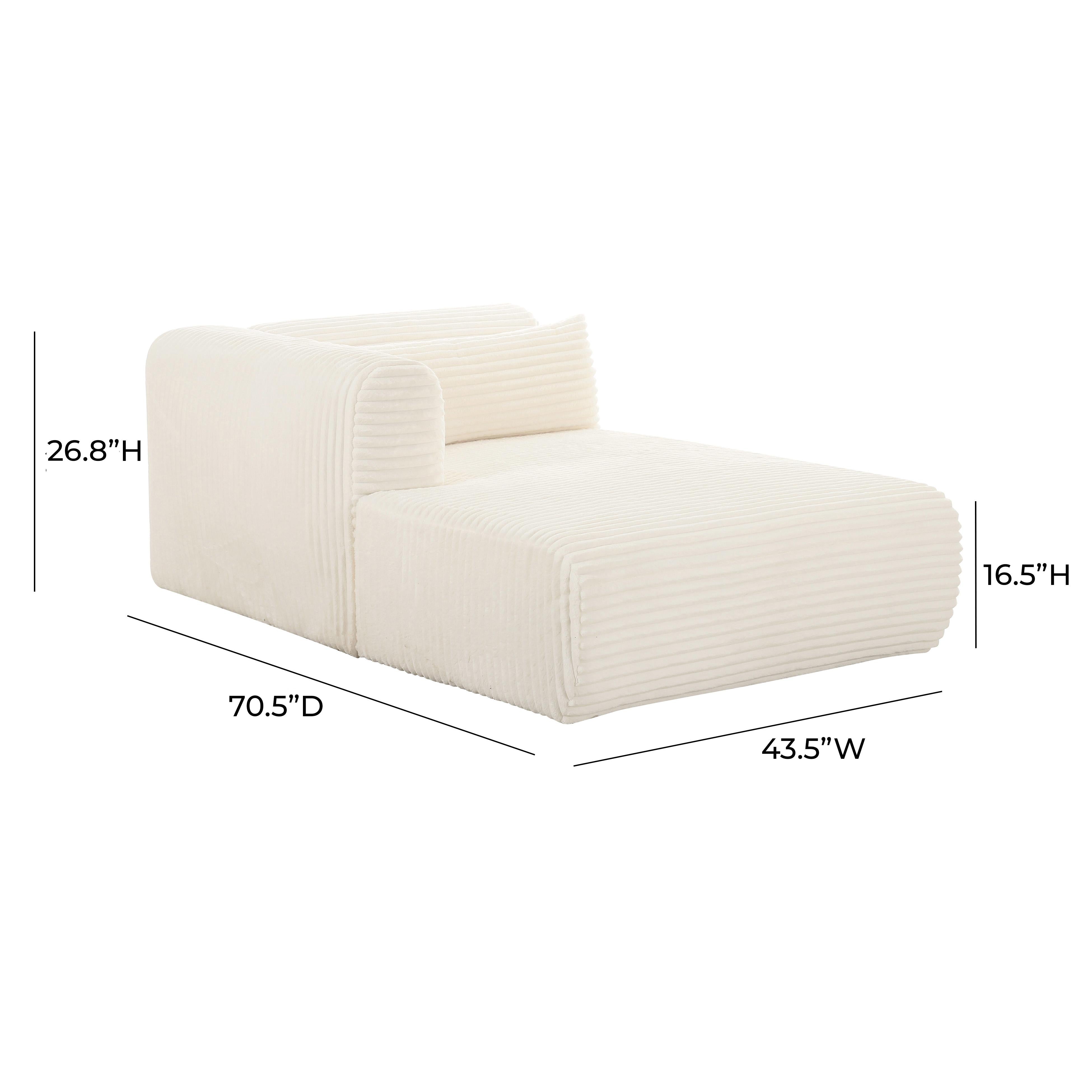Tarra Fluffy Oversized Cream Corduroy Modular LAF Chaise - UK