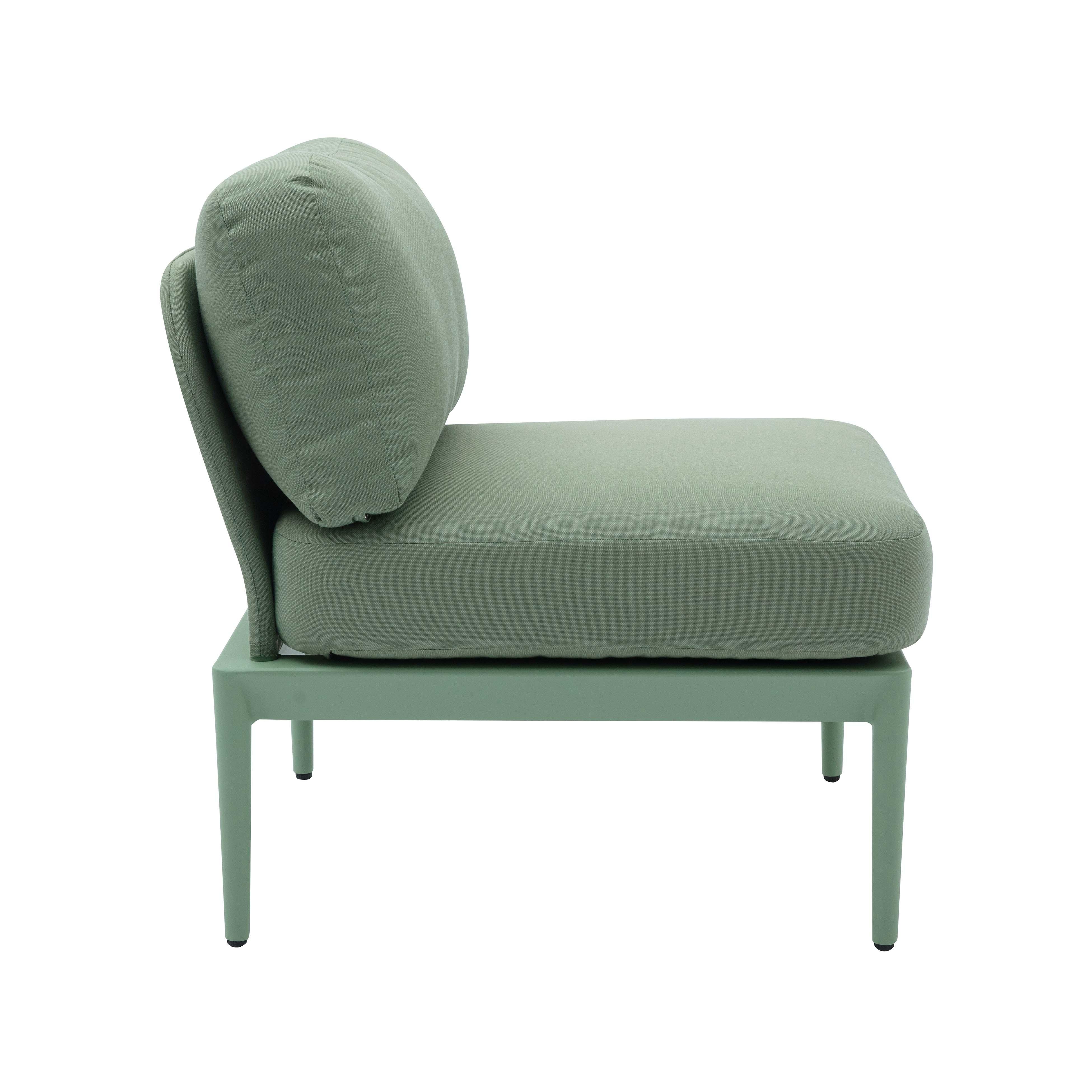 Kapri Moss Green Modular Outdoor Armless Chair
