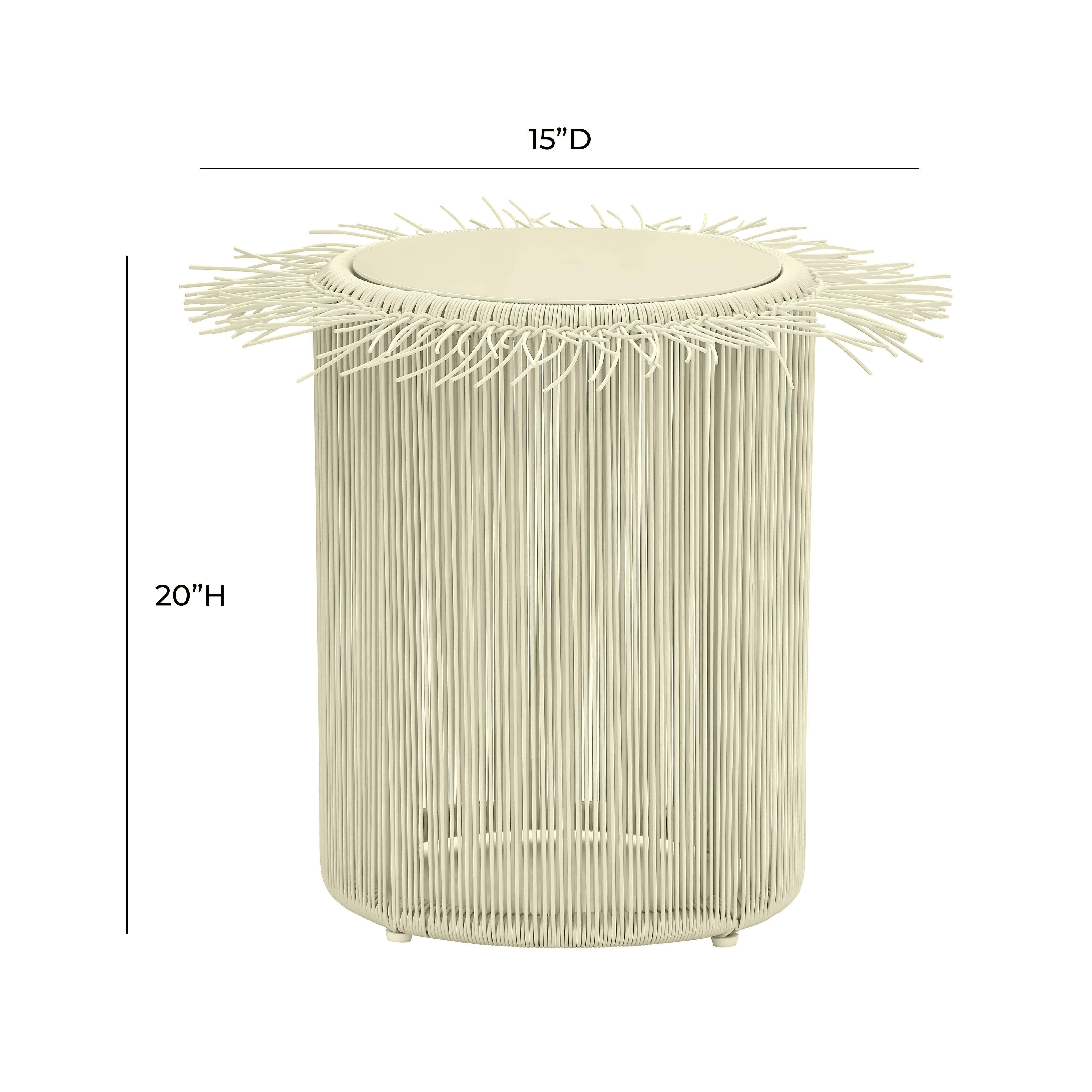 Rafa Cream Outdoor Side Table
