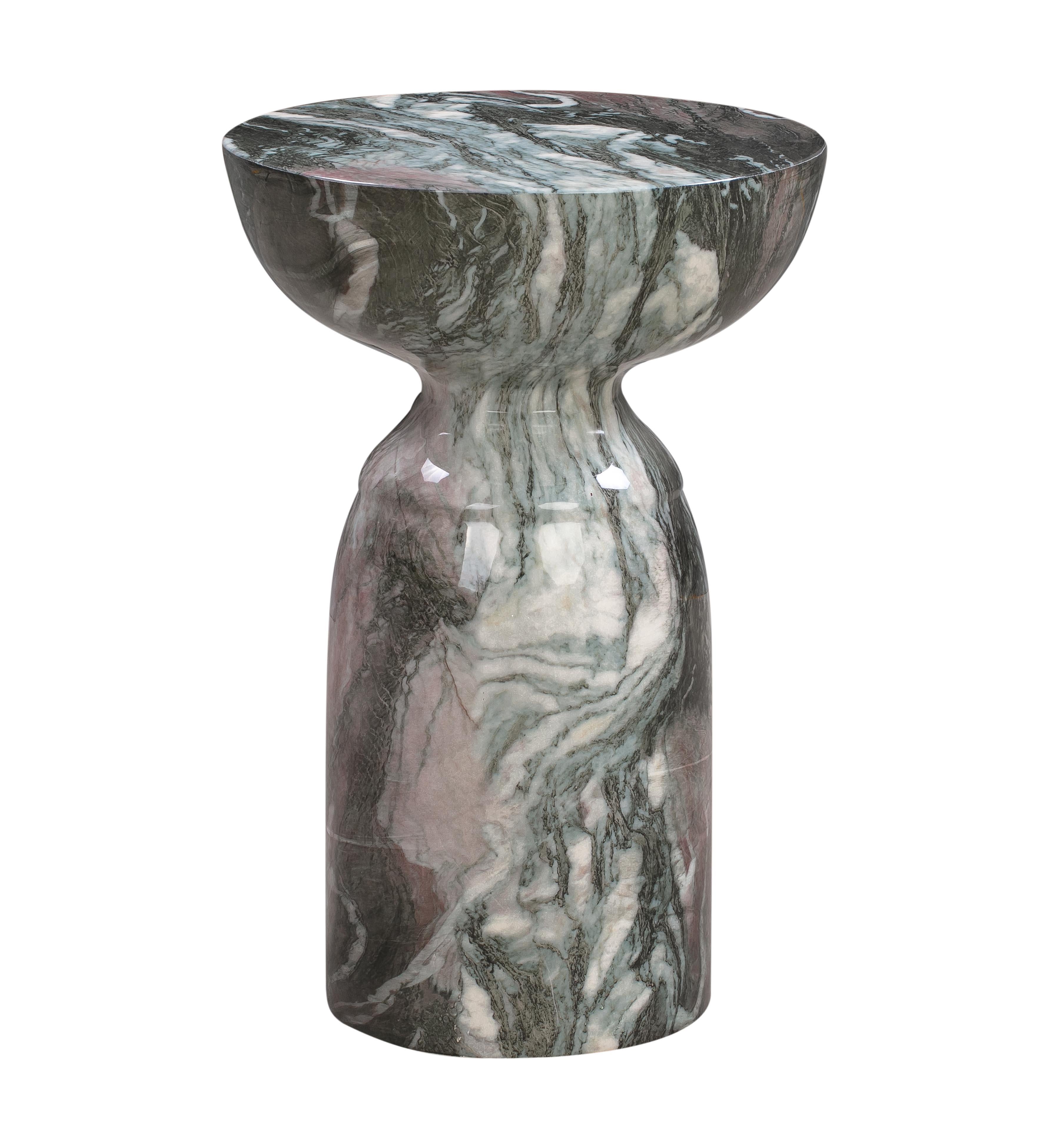 Rue Grey and Blush Marble Side Table - UK