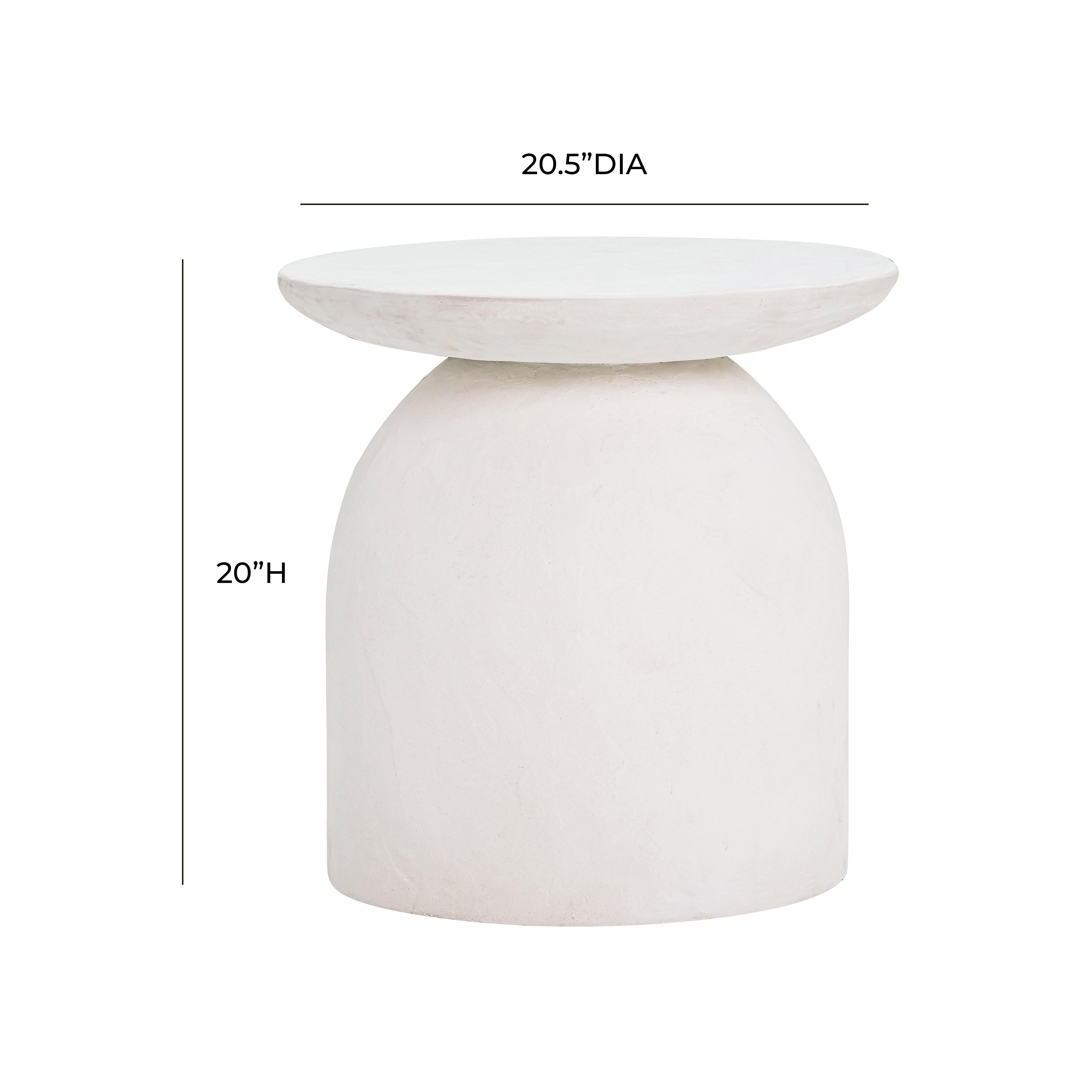 Aloe White Concrete Side Table - UK